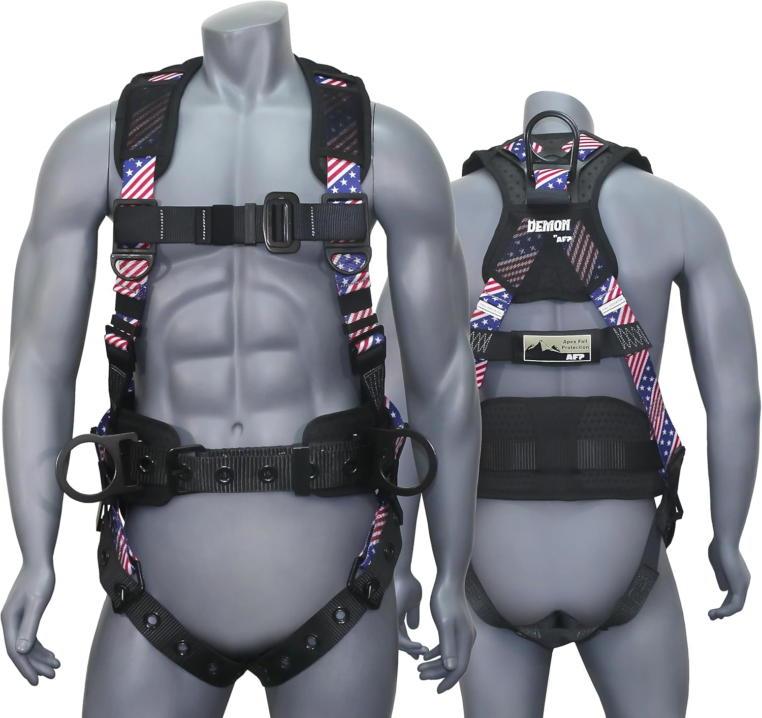Demon Comfortable Fall Protection Harness Kit – OSHA/ANSI PPE Full Body Safety Harness for Construction Work