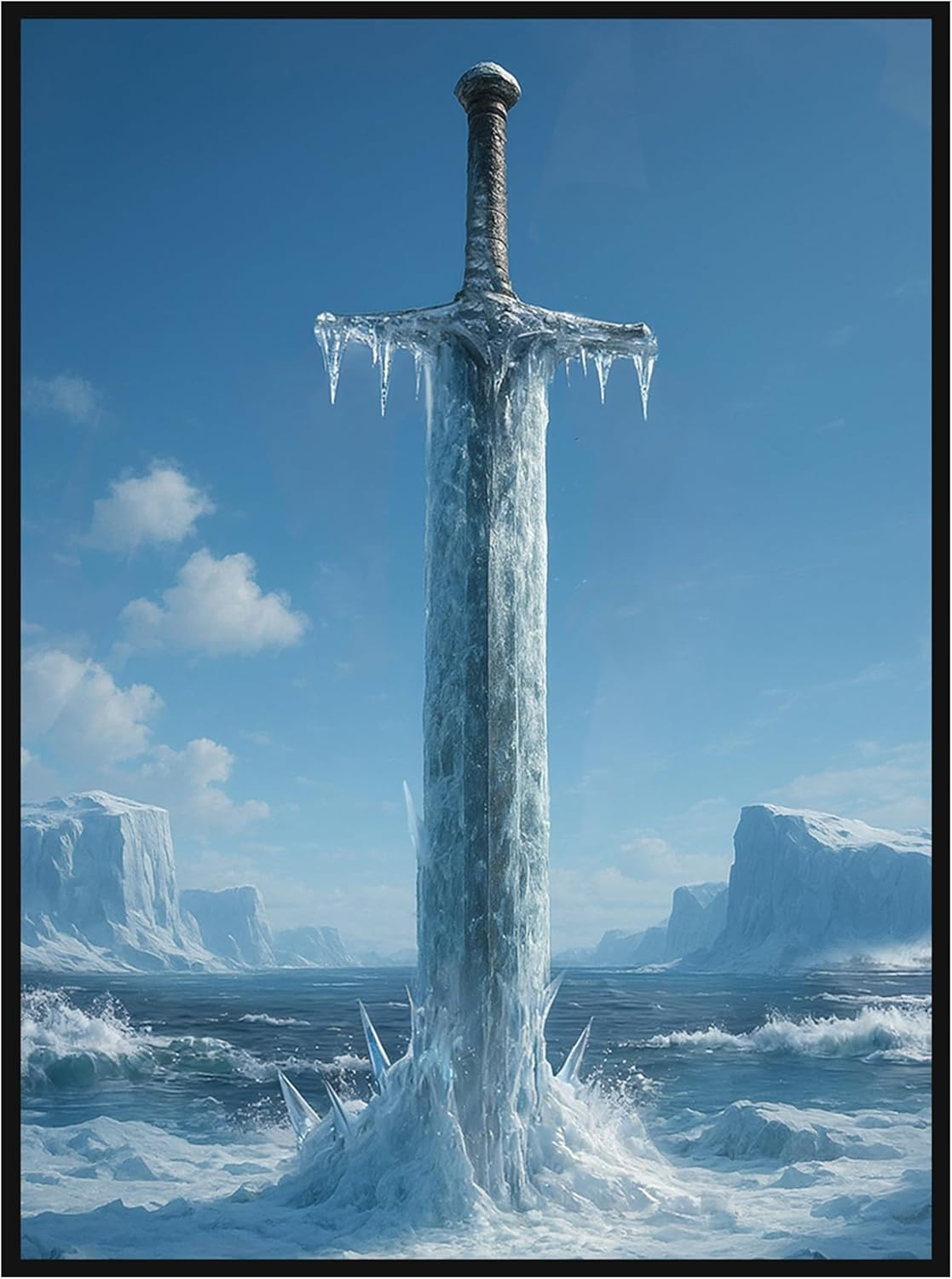 MTG Card Sleeves 100Ct (Frozen) Fantasy Art Card Sleeves Deck Protector, Clear F