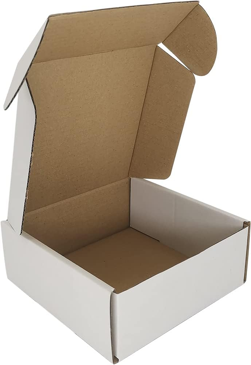 50 Pack 5X5X2'' Small Shipping Boxes, Corrugated Cardboard Mailers for Business, White (CM552)