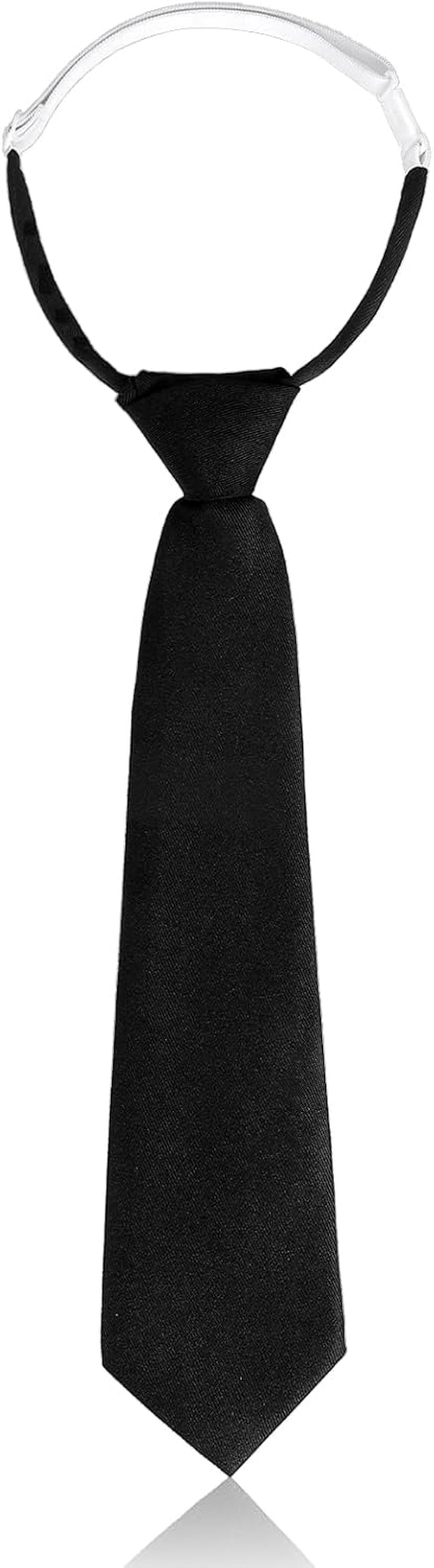 Skinny Black Tie, Adjustable Necktie for Girls/Boys, Pre Tied Neck Ties for Men Women Black Tie for School Uniforms JK/JC Cosplay Graduation