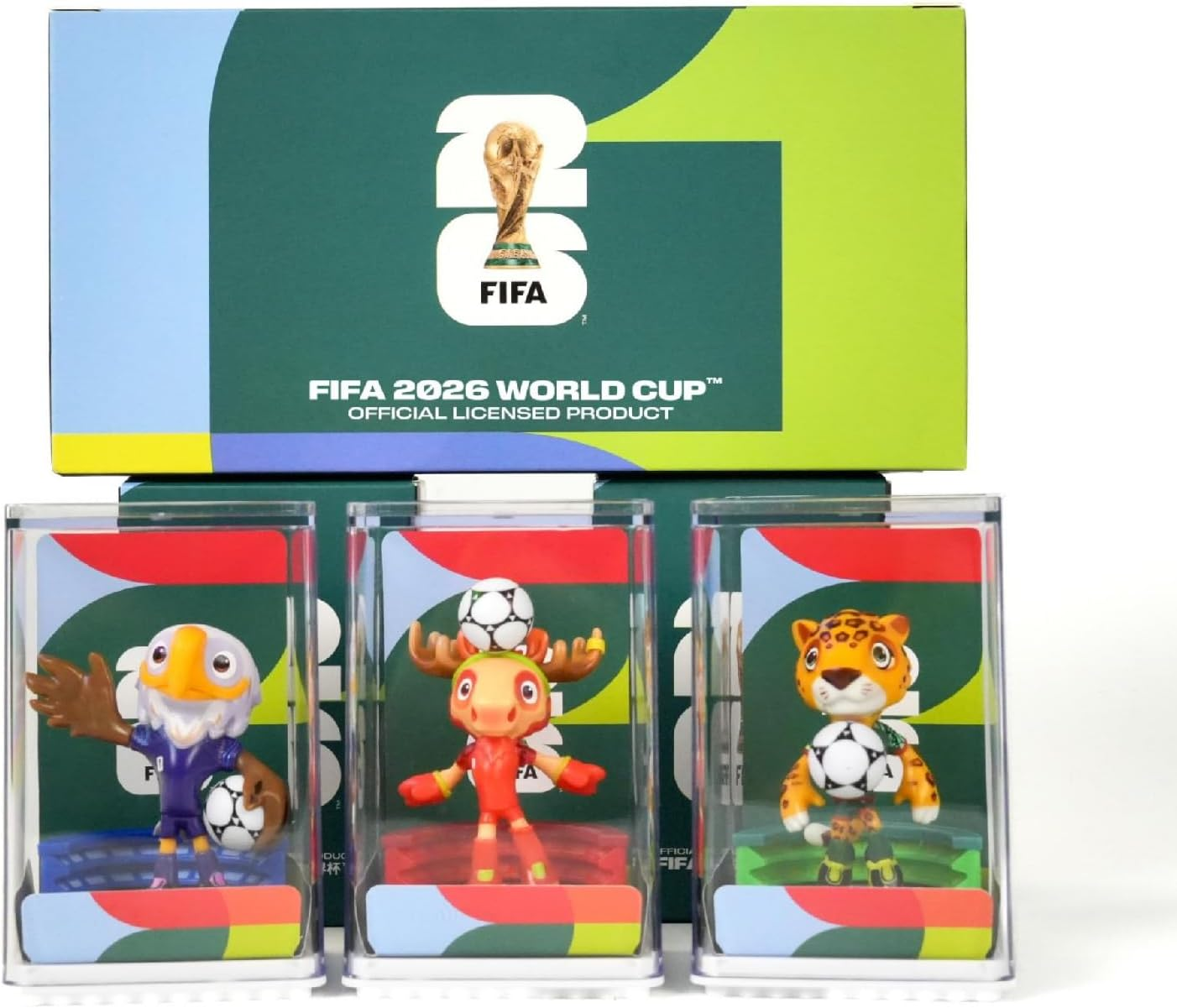 FIFA 2026 World Cup Official Licensed Mascot 4-inch Figurines Set of 3 (Maple, Zayu & Clutch), Collectable Soccer Figures, Gift Idea- Sports Fans - Model Figure for Collectors