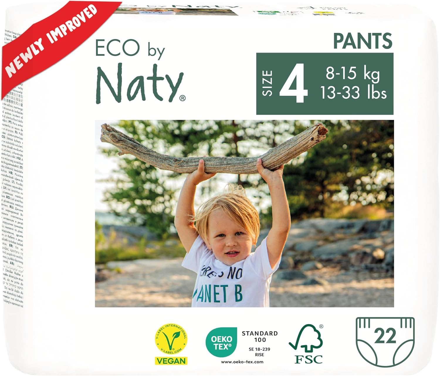 Eco by Naty Pull On Pants, Size 5, 4 packs of 20 (80 Count) - Picture 9 of 15