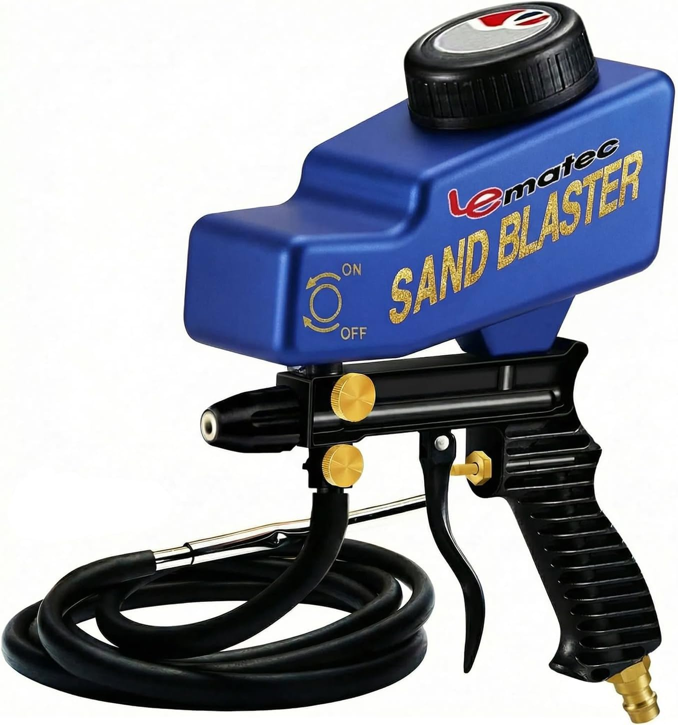 Sand Blaster Gun Kit – Portable Sandblaster for Air Compressor – Rust Removal & Glass Etching – Gravity Feed & Siphon Modes – AS118-2C
