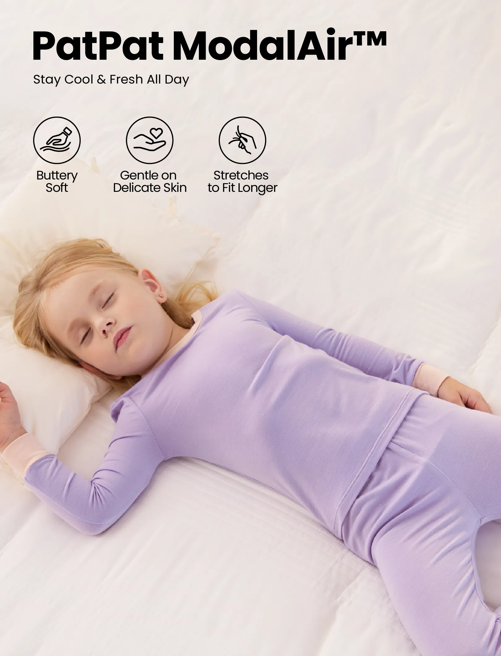 Baby 2-Piece Tencel Modal Pajamas Set for Girls / Boys ( Snug-Fitting ) Purple