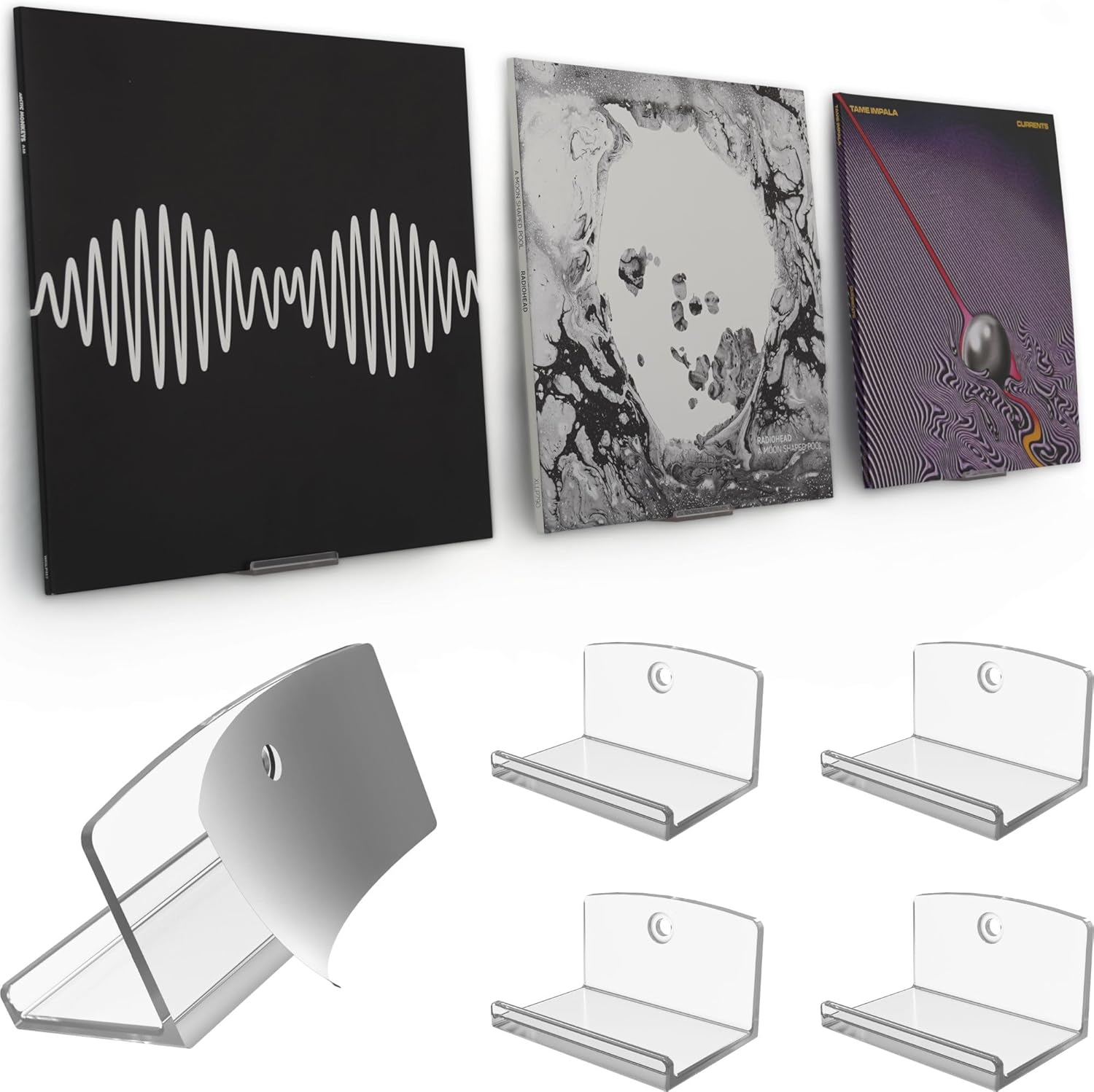 Soporte de pared de vinilo adhesivo paquete de 4 soporte de pared para discos