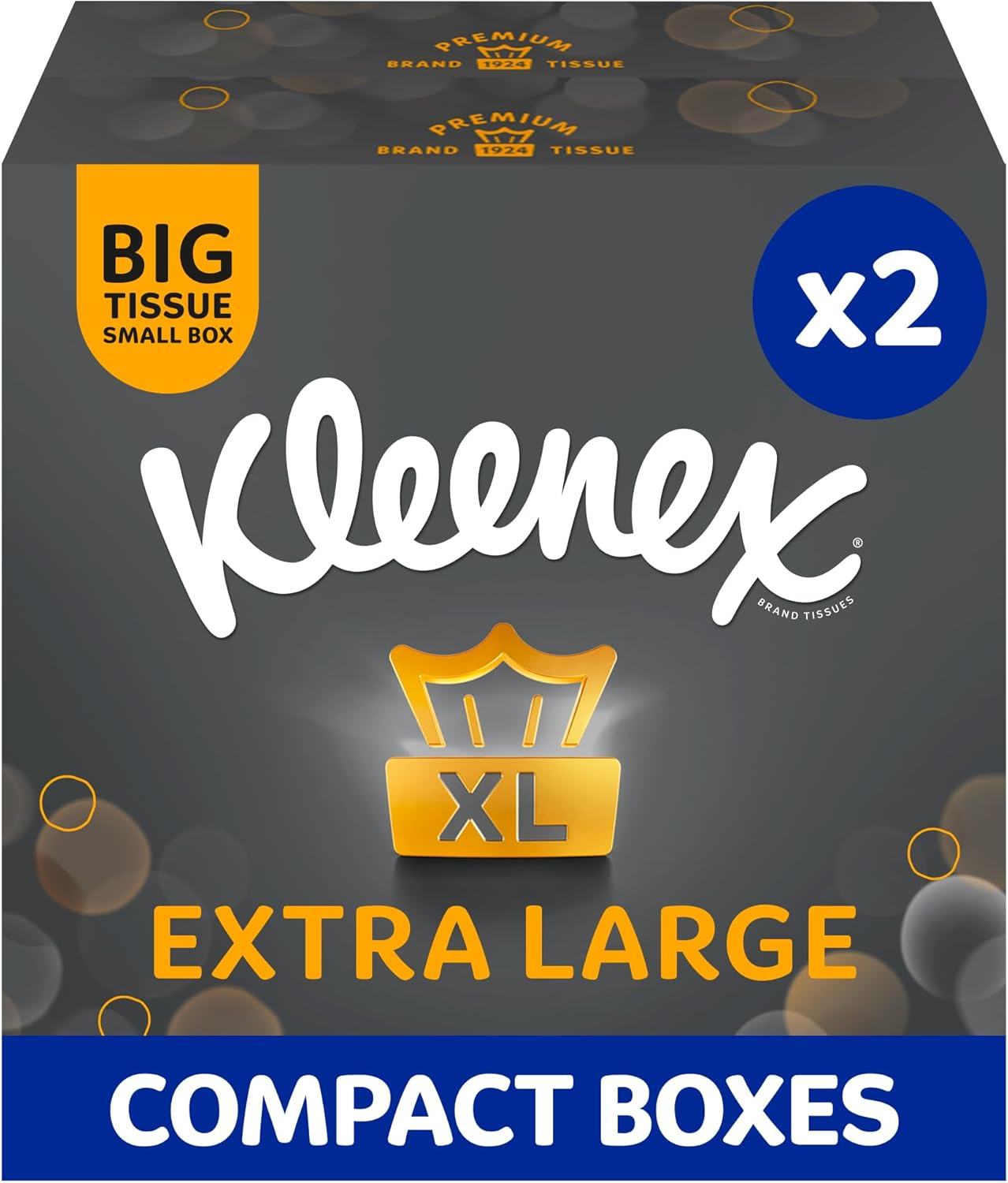 Kleenex Extra Large Facial Tissues - 2 Compact Tissue Boxes