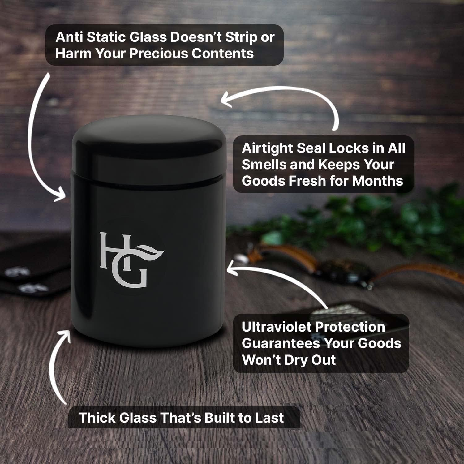 Herb Guard - Half Oz Smell Proof Jar and Airtight Container (250 ml) Comes wi... - Picture 4 of 14