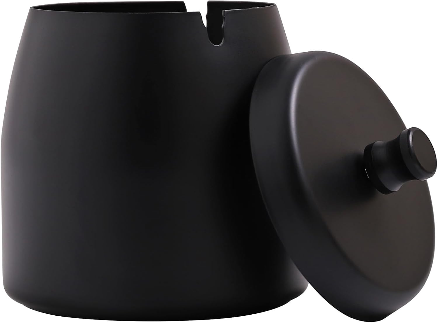 Ashtray with Lid for Cigarette, Stainless Steel Smokeless Odorless Windproof Ashtrays for Home Office Tabletop outside Patio Outdoor Balcony(3.54