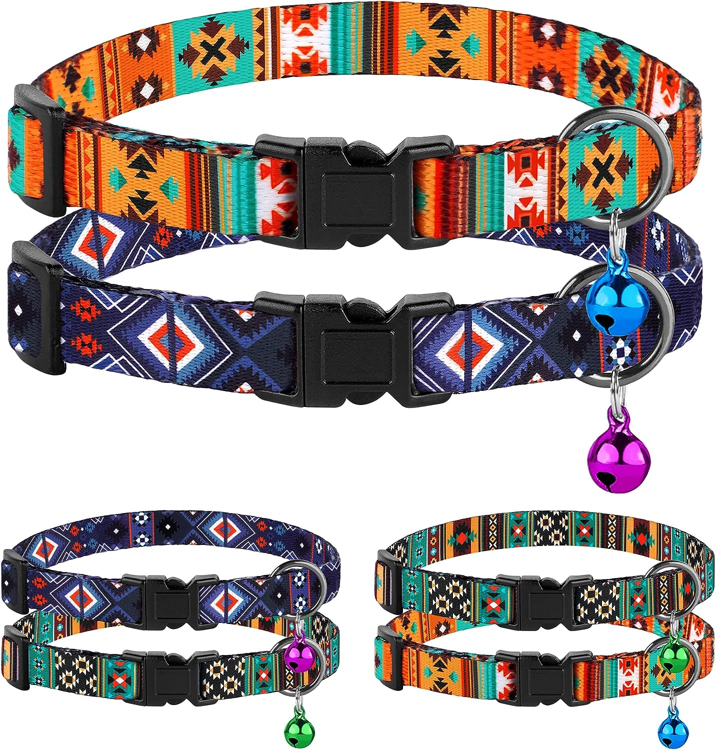 Cat Collar Breakaway 2PCS Adjustable Pattern Tribal Aztec Southwest Safety Pe... - Picture 11 of 13