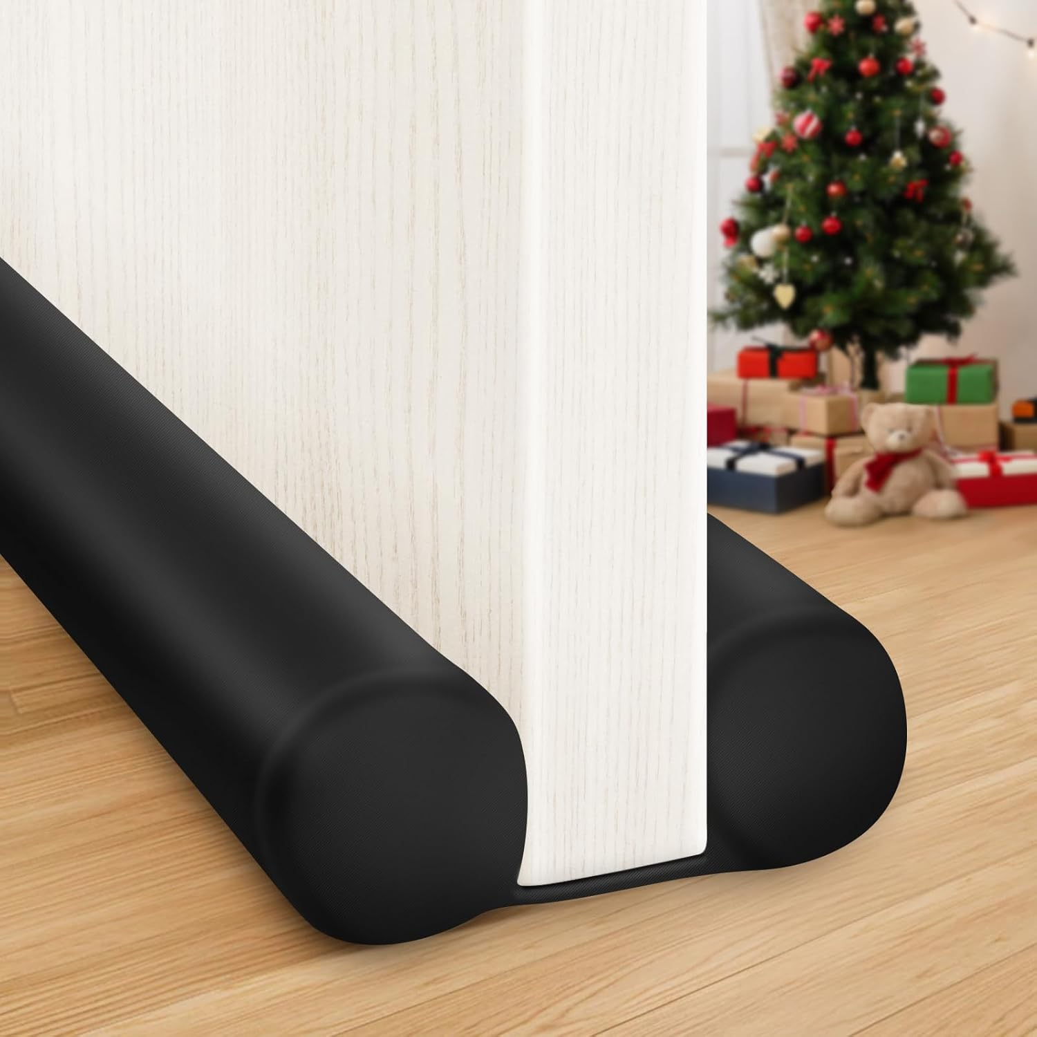 Large Door Draft Stopper for Bottom of Doors 36” under Door Sweep Noise Blocker Black Gap Stoppers Adjustable Doors Seal Sweep Guard Draft, Window Breeze Stoppers, Home Essentials Gadgets