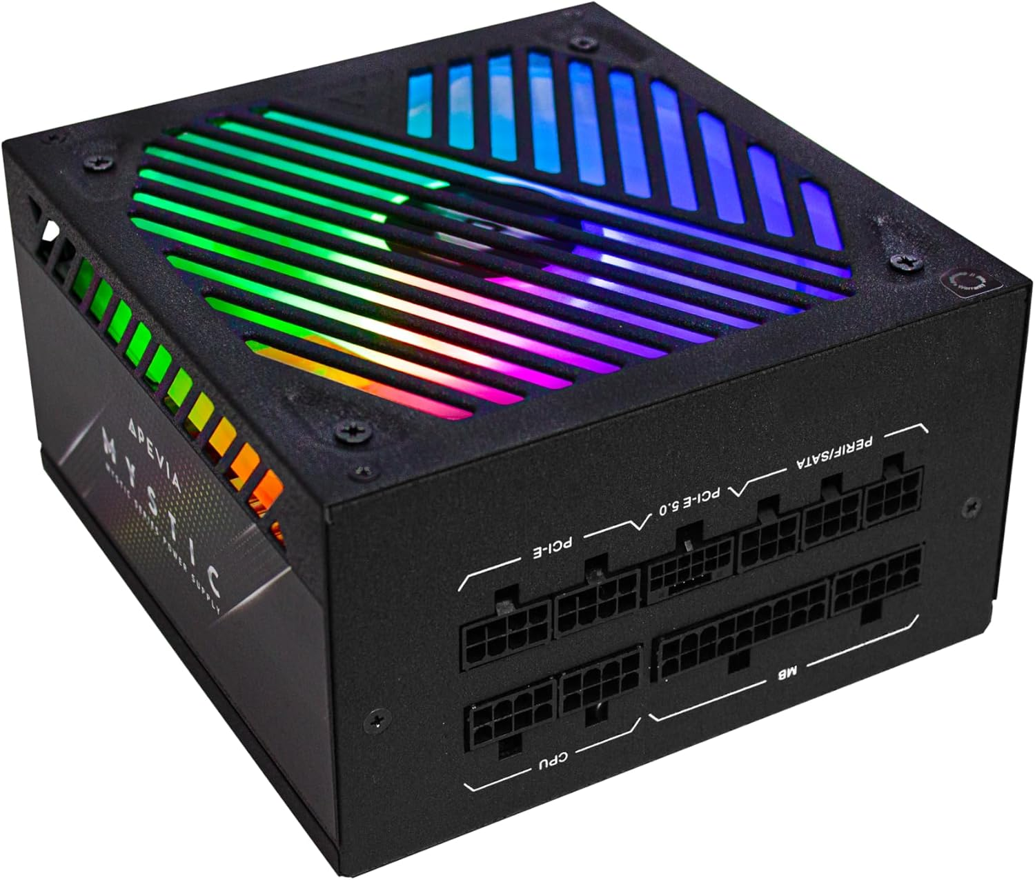 ATX-MT1200W Mystic 1200W Fully Modular 80+ Platinum Certified, Pcie 5.0 & ATX 3.0 Ready Active PFC ATX RGB Gaming Power Supply, Includes Gen 5 12VHPWR Connector & 366 RGB Light Modes