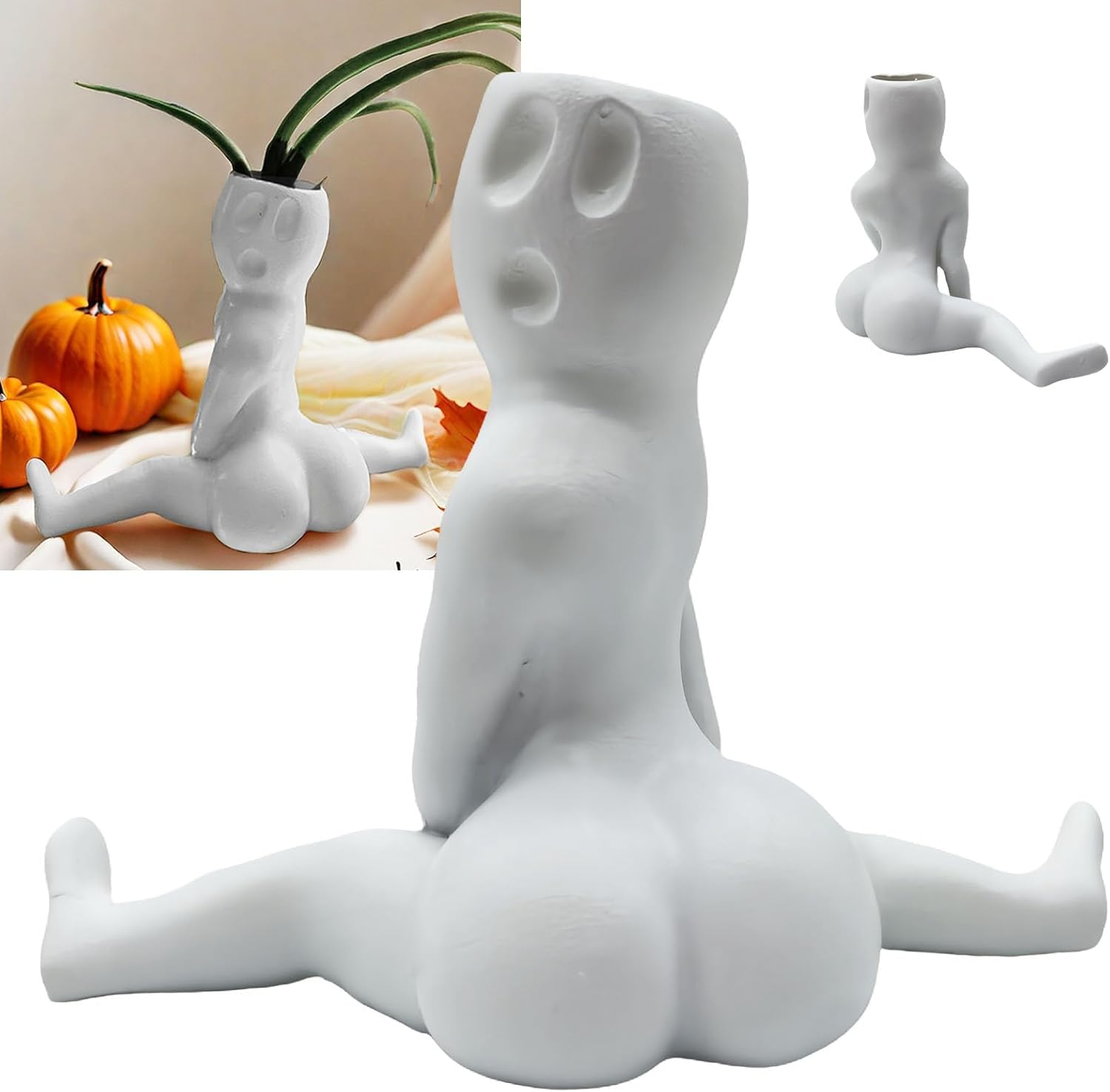 Funny Halloween Big Booty Ghost Planter Display Gag, Hilarious Air Plant Holder