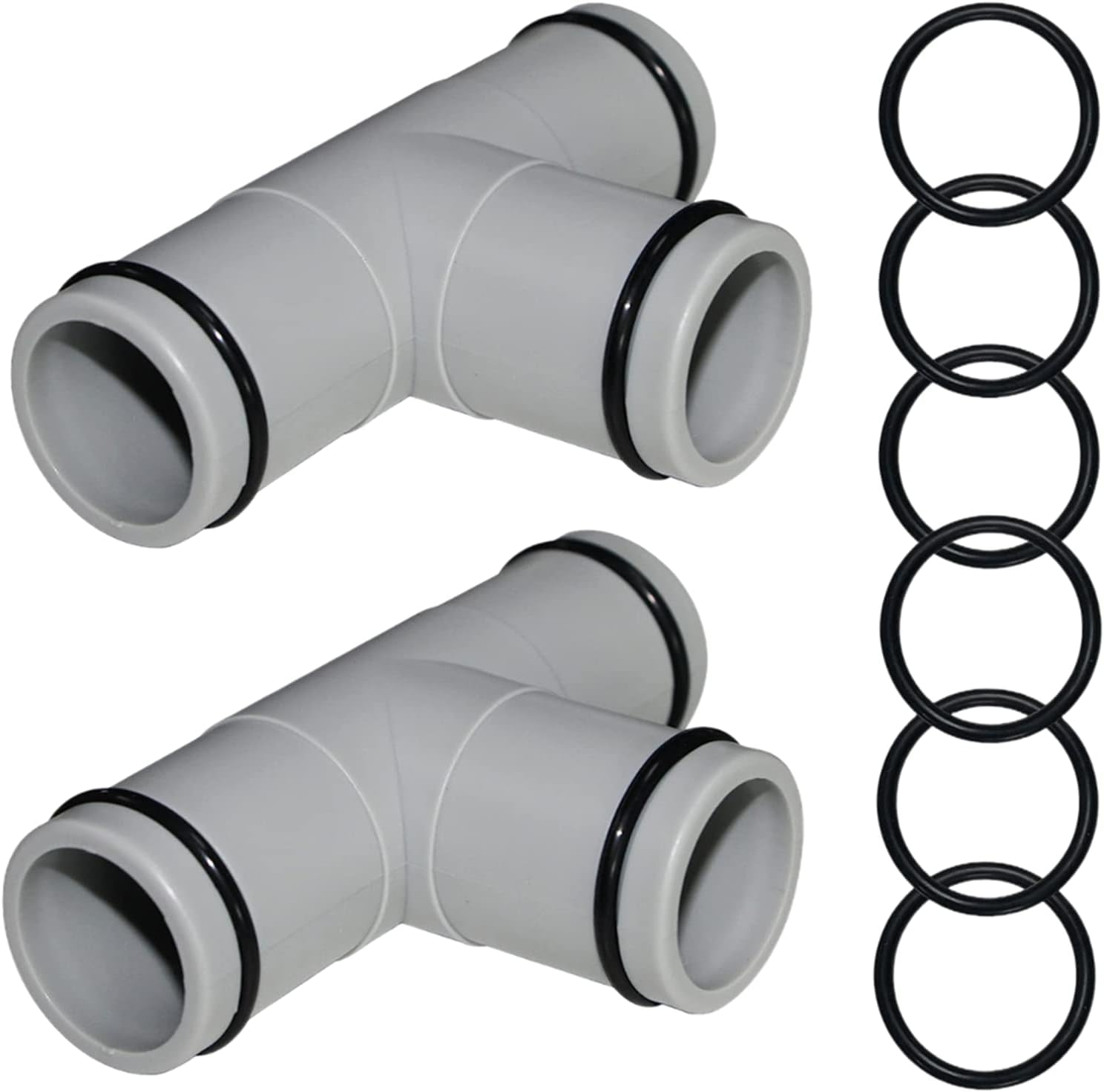 (2 PACK)1-1/4 Inch T Tee Joint Pool Filter Pump Hose Connector Replacement for Intex Swimming Pool Pumps(3 Interfaces)