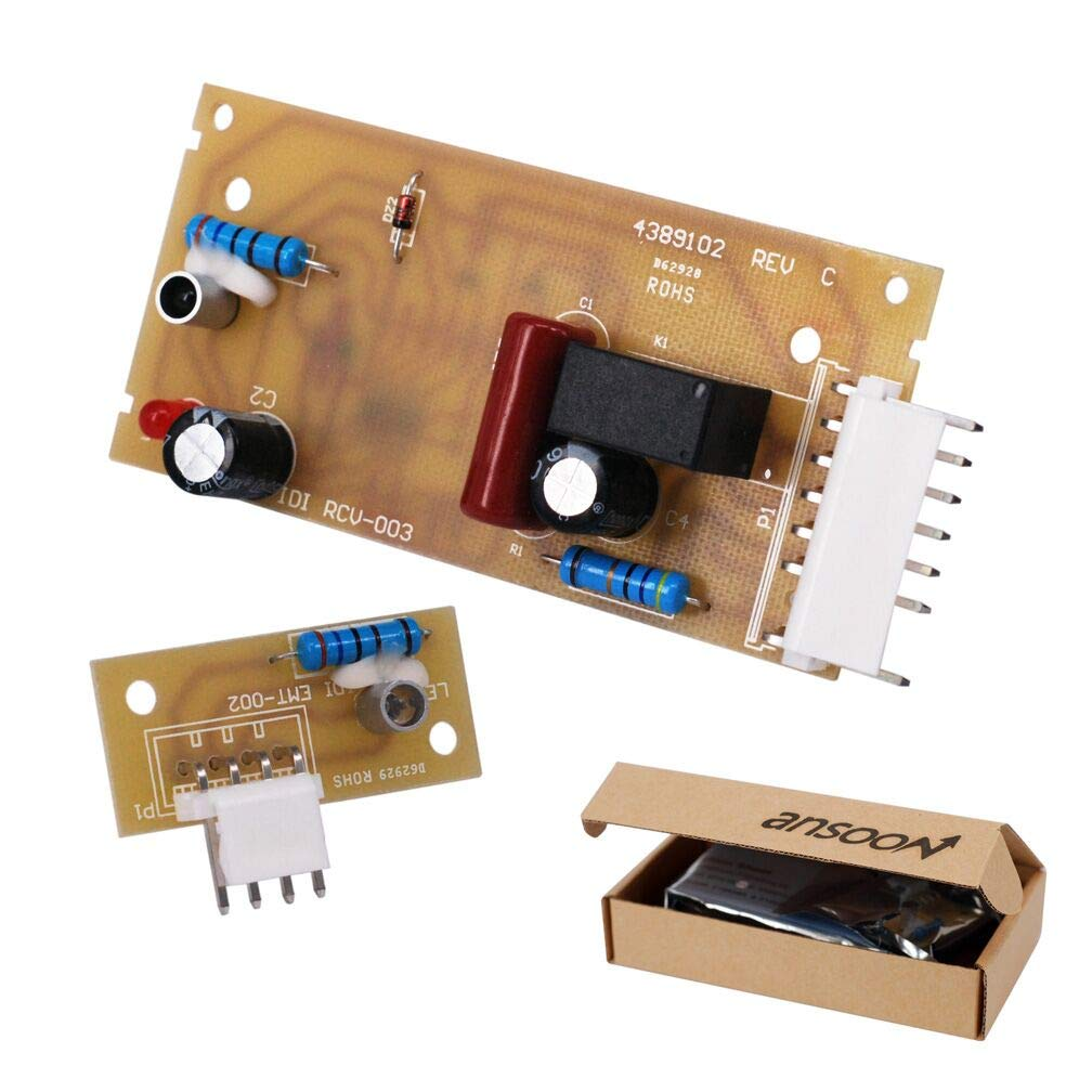 4389102 Refrigerator Ice Maker Optic Level Control Board Kit Replacement Parts Compatible for Whirlpool Emitter Sensor Replaces W10757851 2198586 W10193840