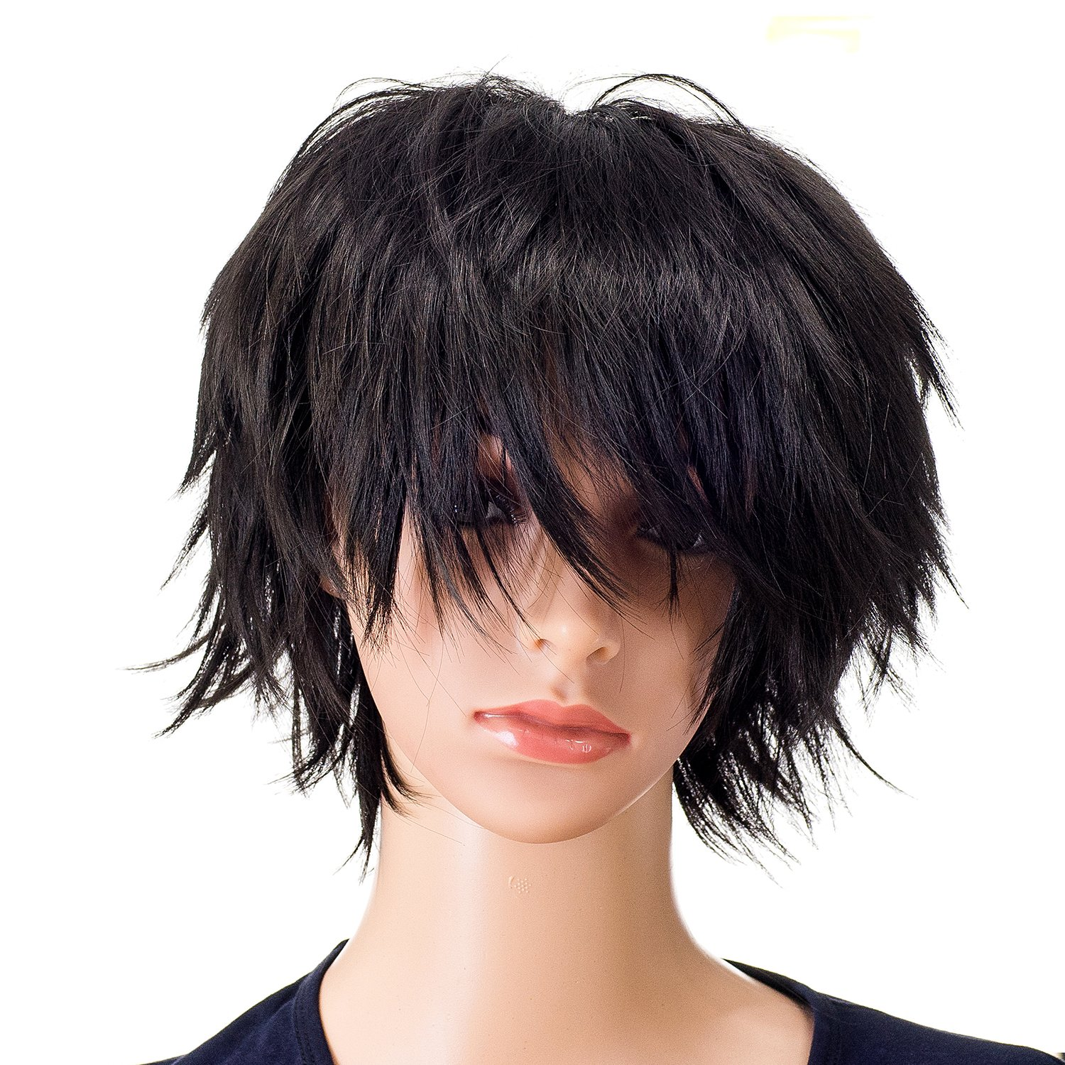 SWACC Unisex Fashion Spiky Layered Short Anime Cosplay Wig for Men and Women 