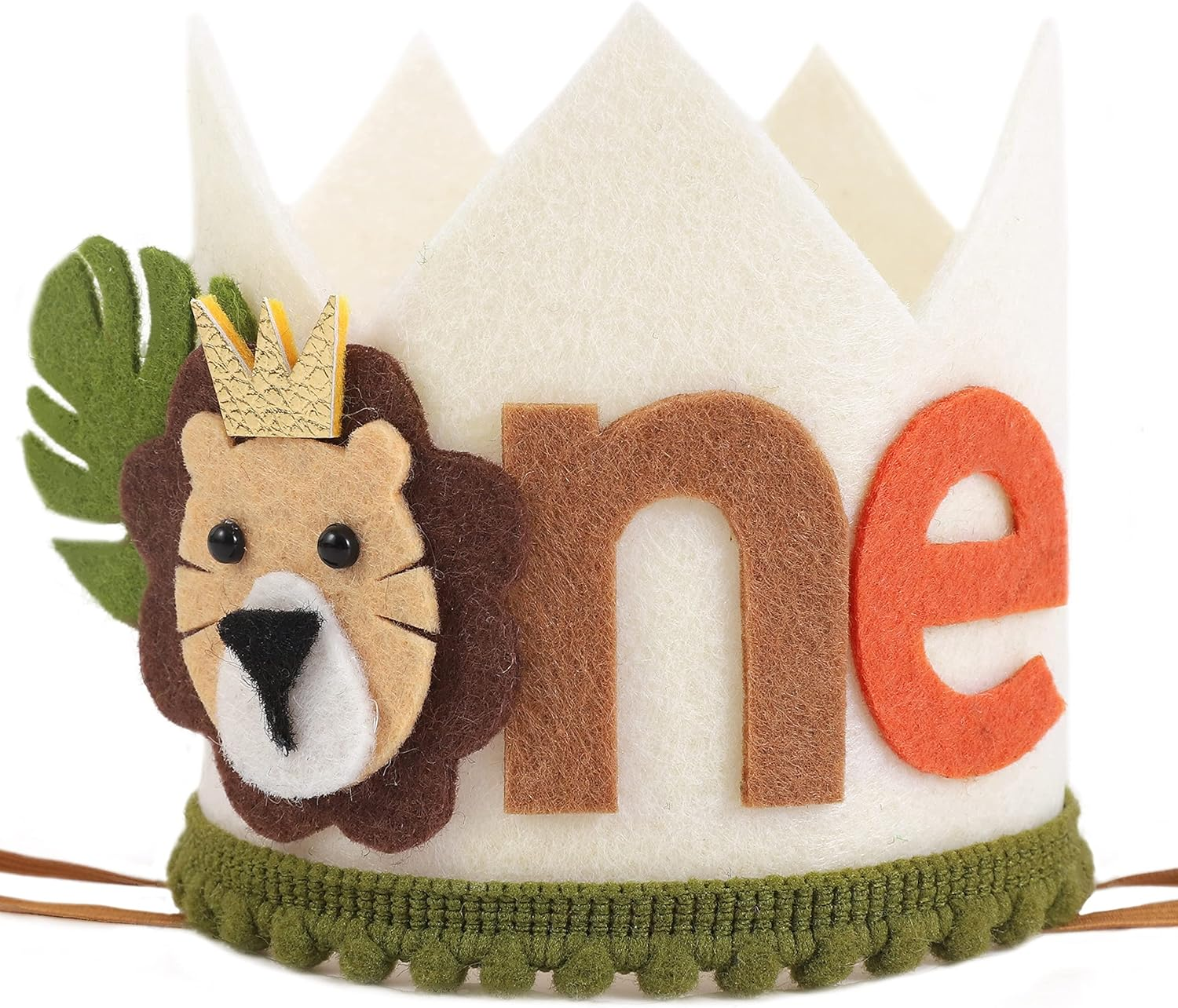 Lion 1St Birthday Crown - Jungle Safari Wild One Birthday Hat Decoration for Boy