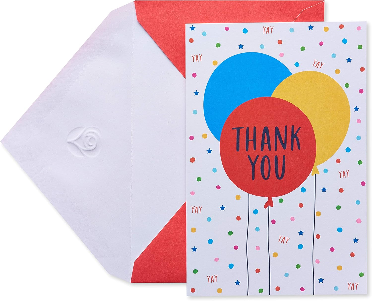 Thank You Cards with Envelopes, Multi Color Balloons (48-Count)