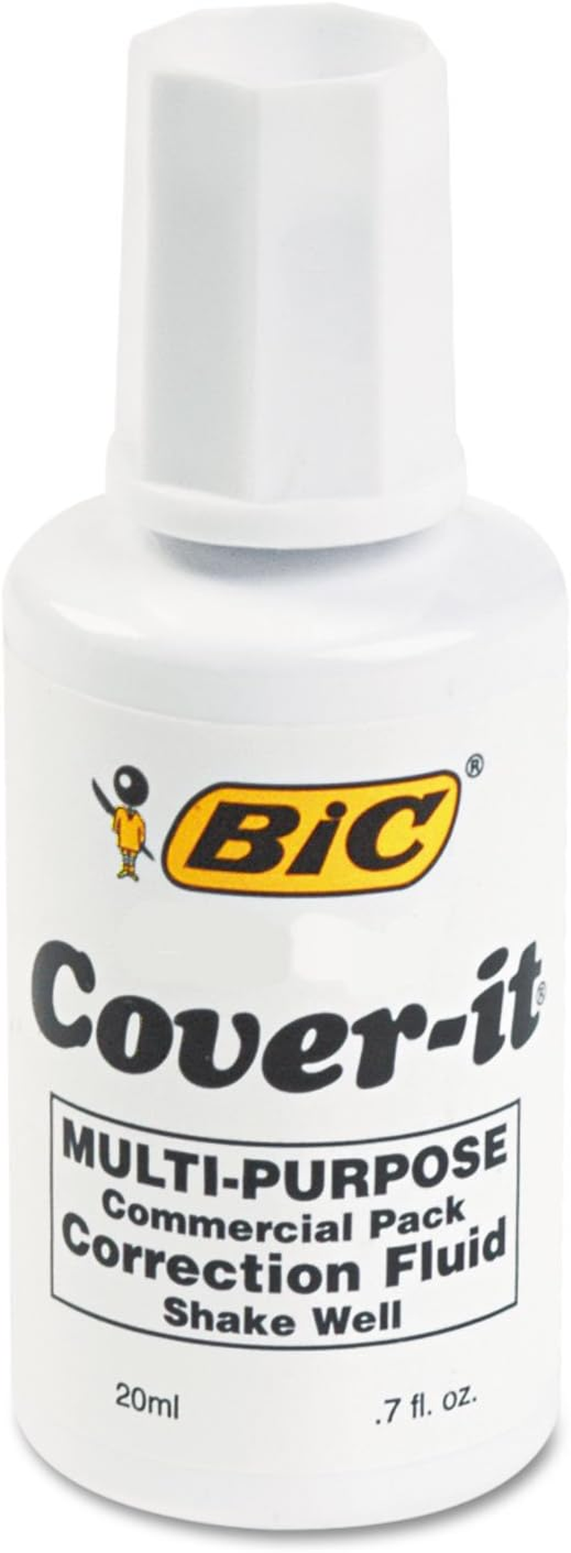 Cover-It Correction Fluid, 20 Milliliter Bottle, White, 1/Each (WOC12-WE)