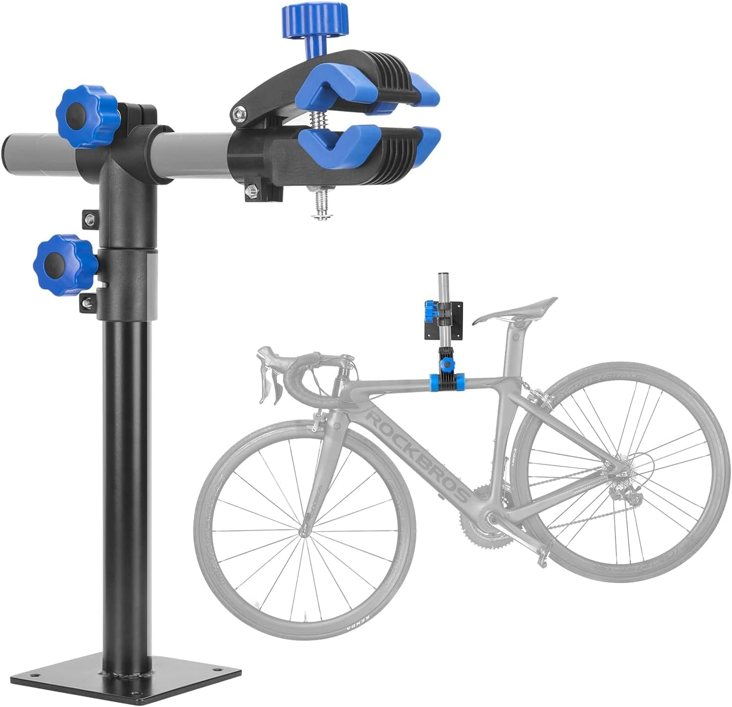 Bike Repair Stand Wall Workbench Mount Rack Workstand Clamp Height Adjustable Home Bicycle Maintenance Rack for Road Mountain Bikes