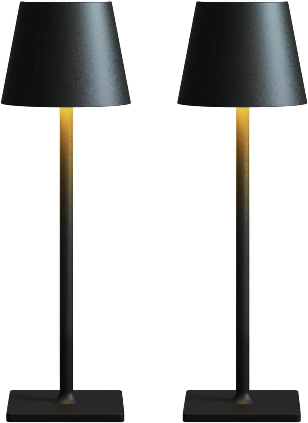 Cordless Table Lamp Rechargeable Lamps: 6000Mah Battery Operated Table Lamp Outdoor Waterproof, Touch Control, Portable Wireless Desk Lamp for Dinner/Bedroom/Restaurant(Black 2 Pack)