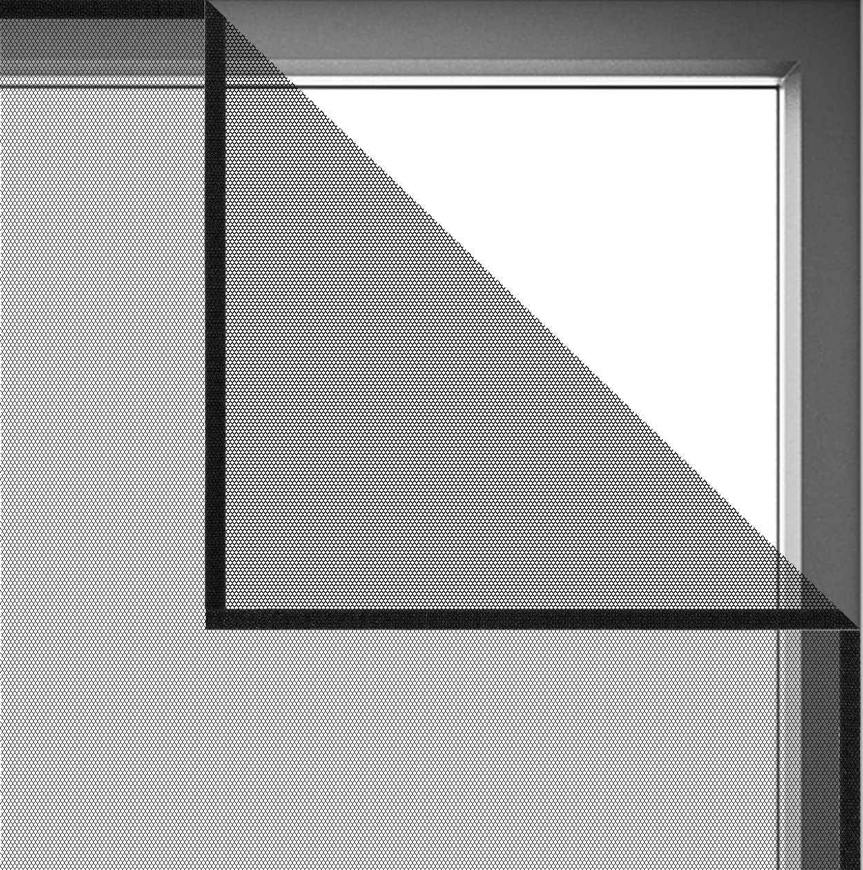 DIY Self-Adhesive Window Screen Netting Mesh Curtain, 100X150Cm (Approach 39.37X59.05 Inches), with Hook and Sticky Tape, Fitted to Multiple Windows (1 Pack, Black)