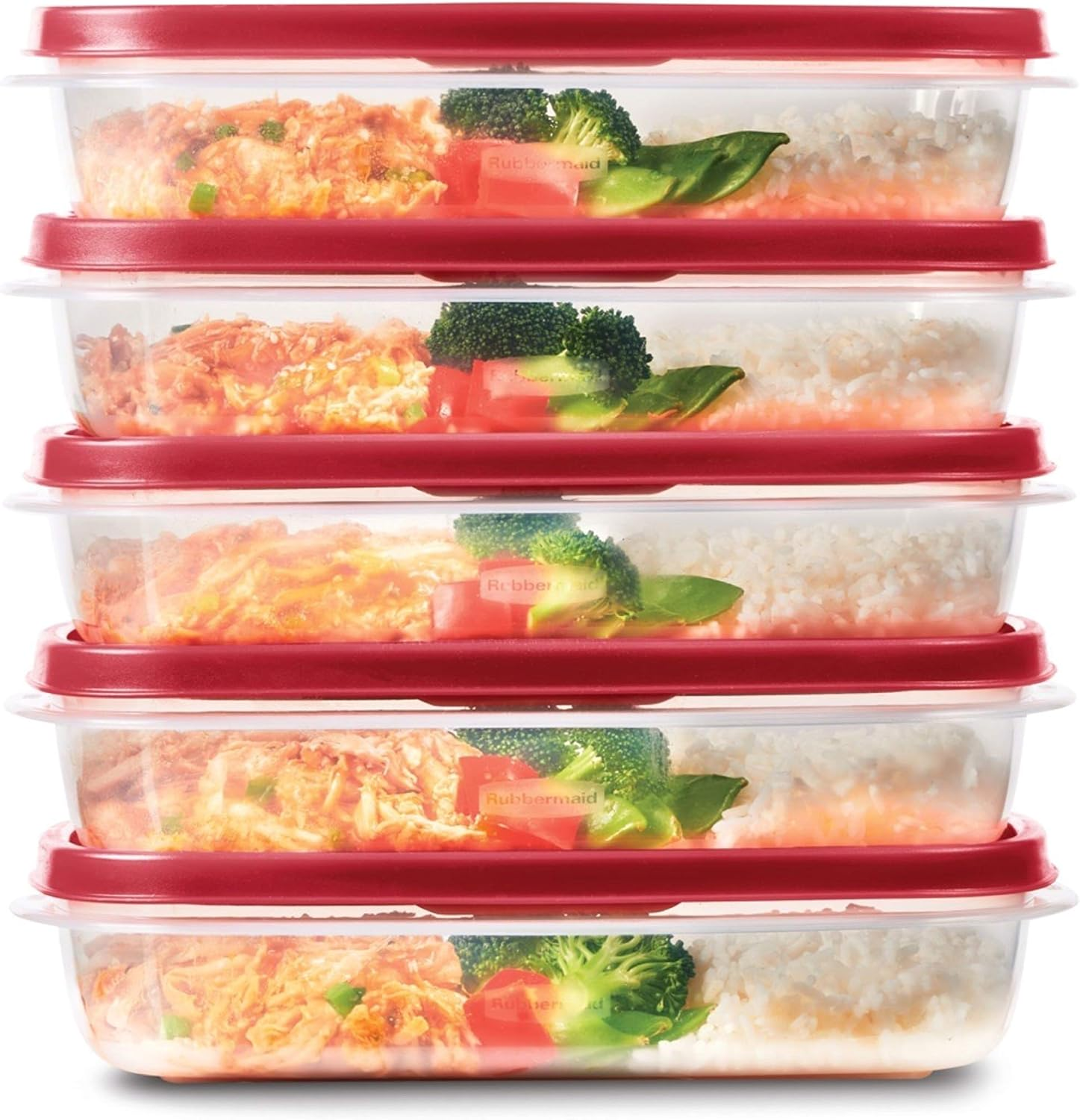 Rubbermaid Easyfindlids Meal Prep Containers 5.5 Cup Red