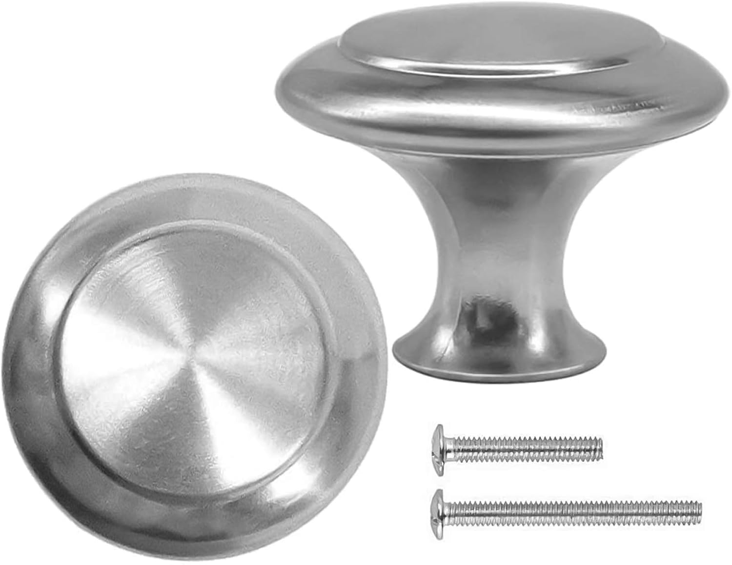 30 Packs Kitchen Cabinet Knobs Brushed Nickel Silver-Pull Hardware Handle,Drawer Knobs for Kitchen Cupboard Door,Bedroom Dresser Drawerwith Long Short Screws
