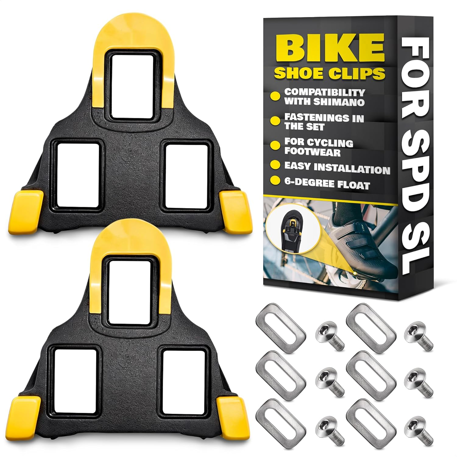 SPD SL Cleats for Road Bikes - Compatible with Shimano and Peloton Pedals
