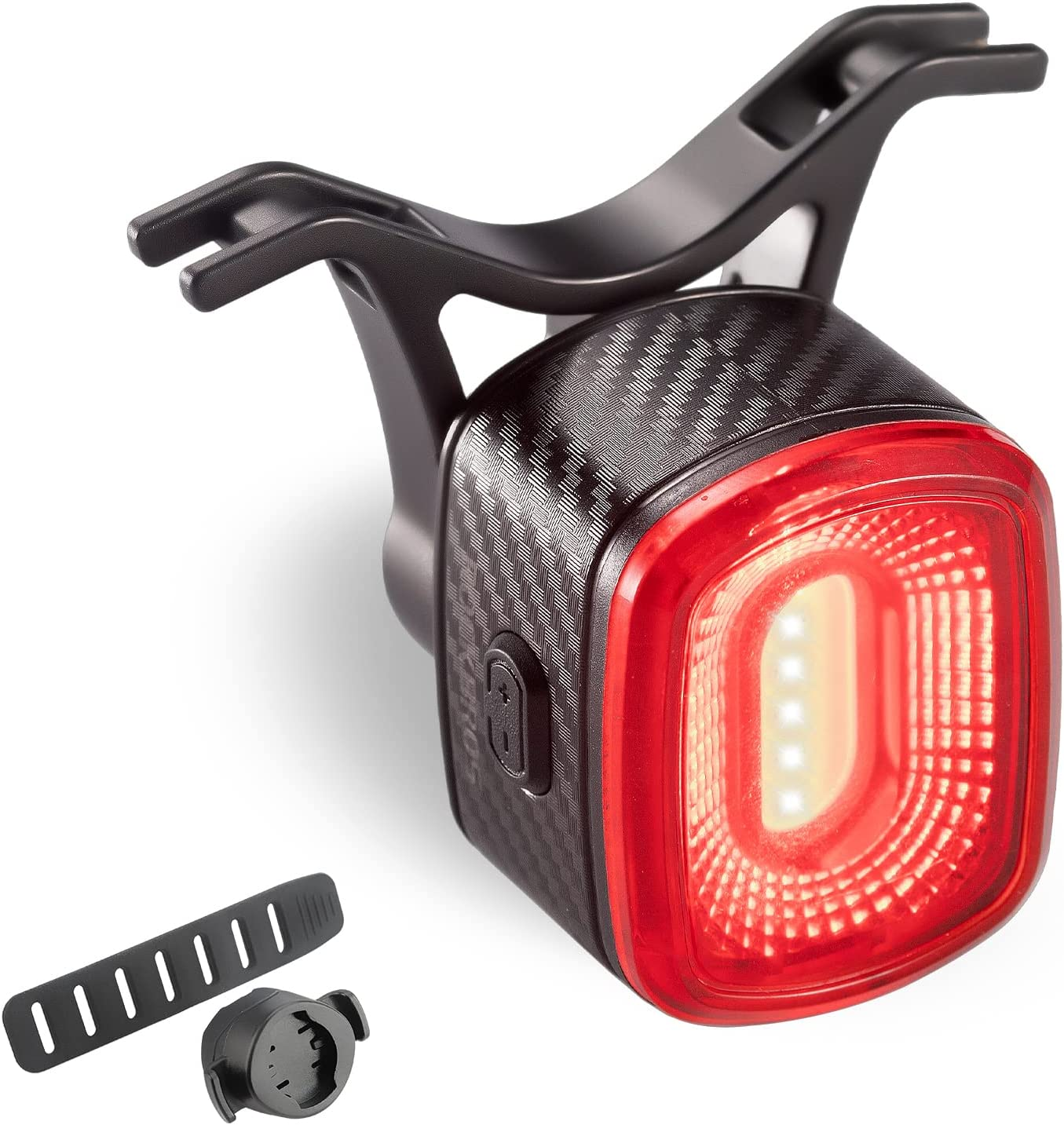 Smart Bike Tail Light Brake Sensing Bicycle Rear Lights for Night Riding USB Rechargeable IPX6 Waterproof Bright LED Bike Light 260mah for Cycling Safety Road Bicycle Taillight 4 Modes