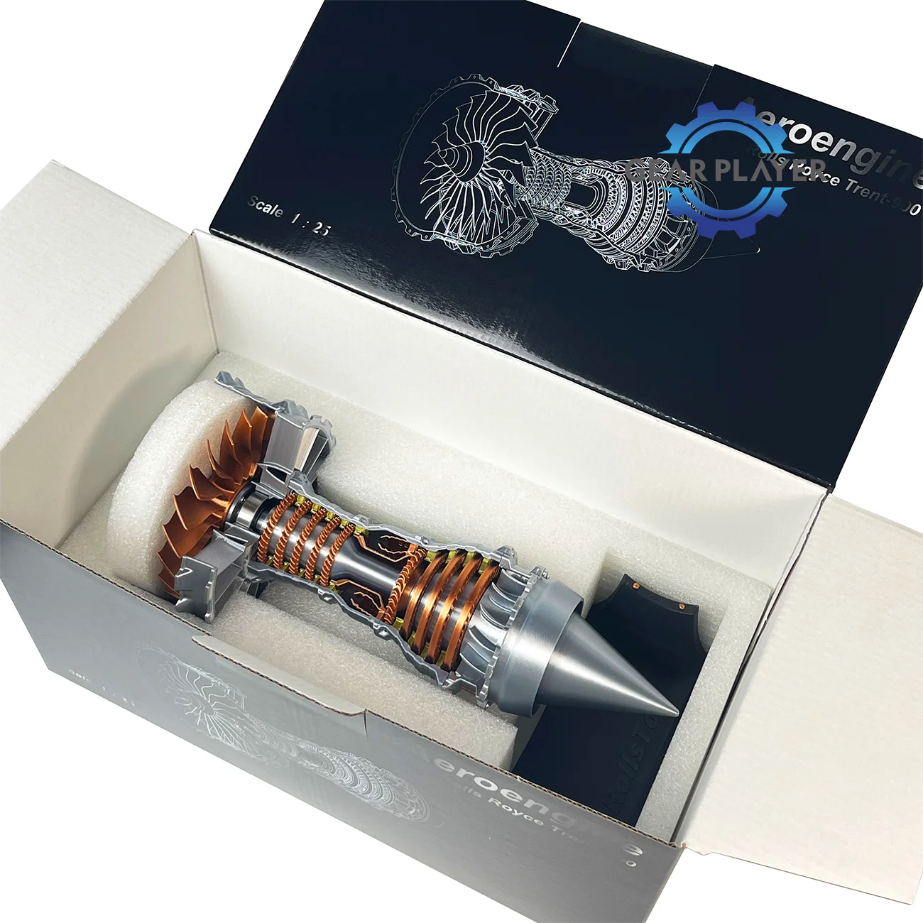 Turbofan Engine Model Aircraft Engine Kit DIY Assembly Model Toy Aircraft Engine Model Mechanical Science Educational Toy