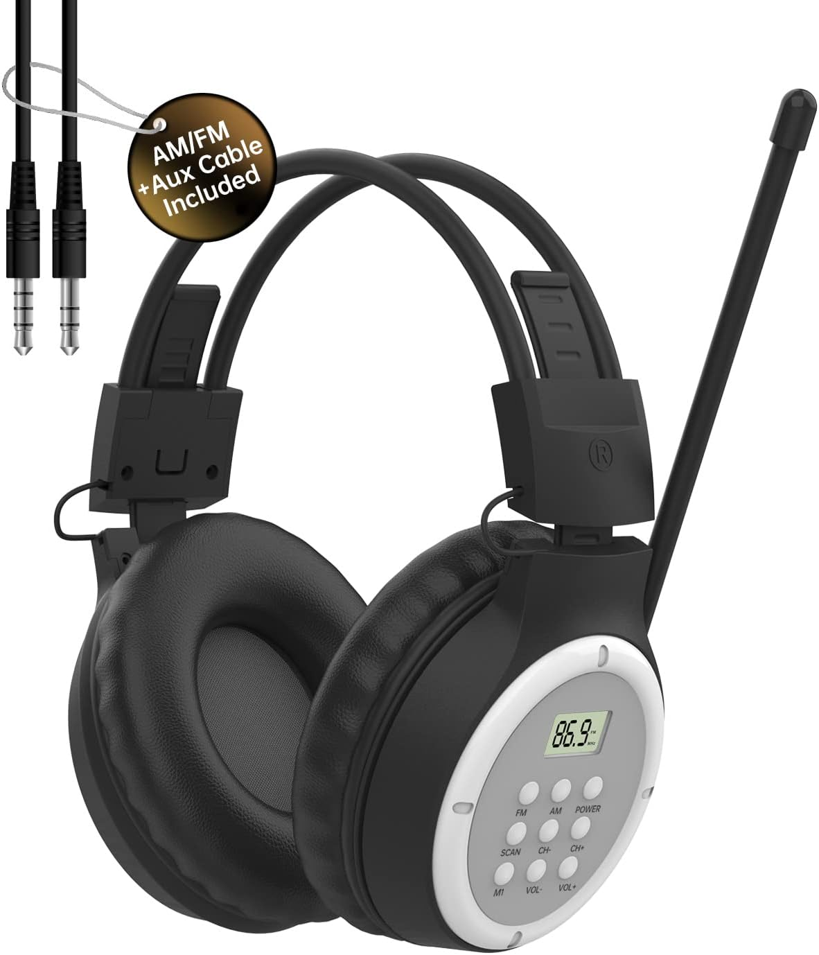 AM FM Radio Headphones, Personal Portable Radio Headset Am/Fm Digital with Best Reception for Jogging, Mowing, Cycling, Meeting, Powered by 2 AA Batteries (Not Included)……
