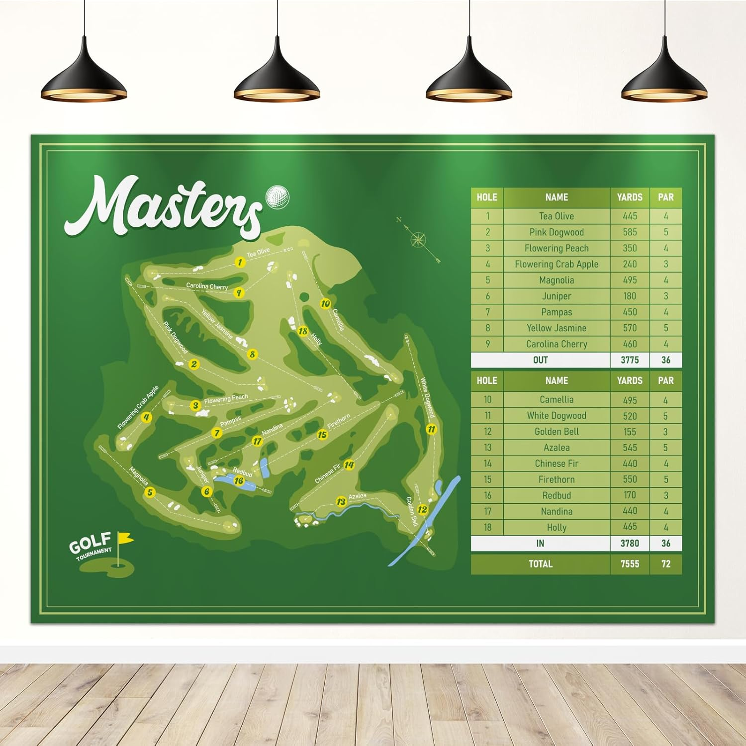 7 X 5 Ft Masters Party Decorations Green Golf Masters Party Decorations Banner Golf Party Decorations Backdrop for Indoor and Outdoor Funny Golf Party