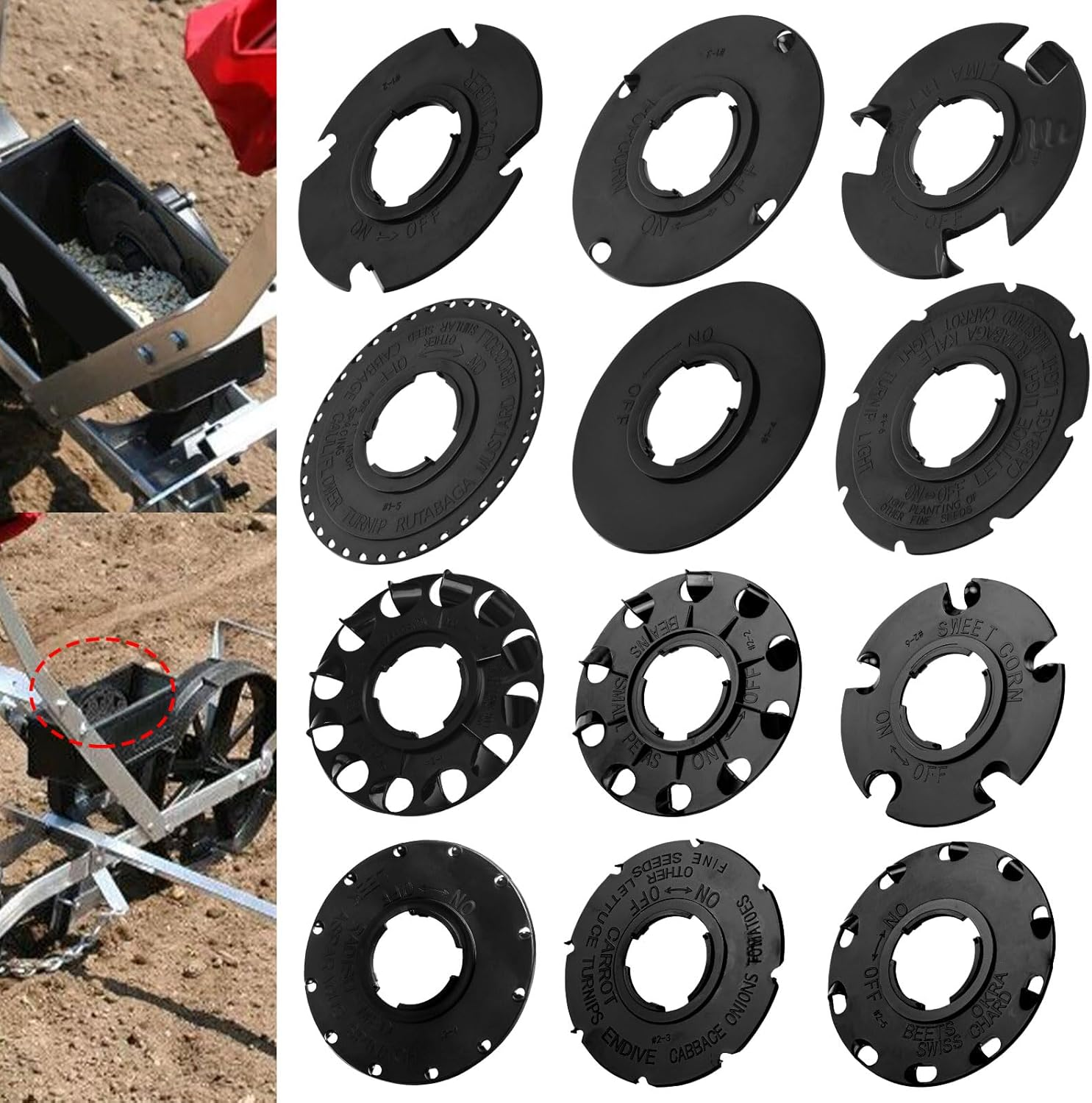 60009 60010 Optional Seed Plate 12 Set for Earthway 10001 1001-B Garden Seeder