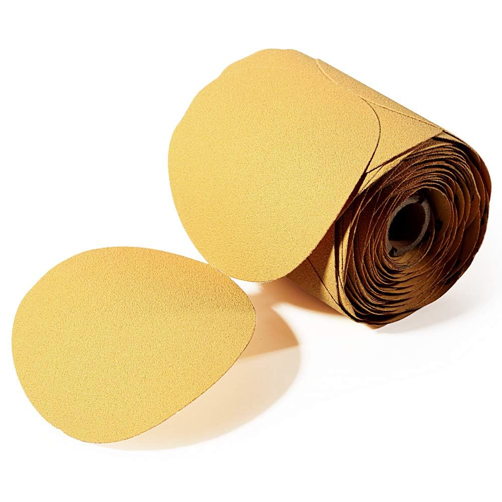 100 Pcs 80 Grit Sandpaper Roll 6 Inch round Sanding Discs Adhesive Back PSA Sticky Back No Hole Stick and Sand Sandpaper for Wood, Auto Body Repair, Marine, Paint, Metal and Plastics