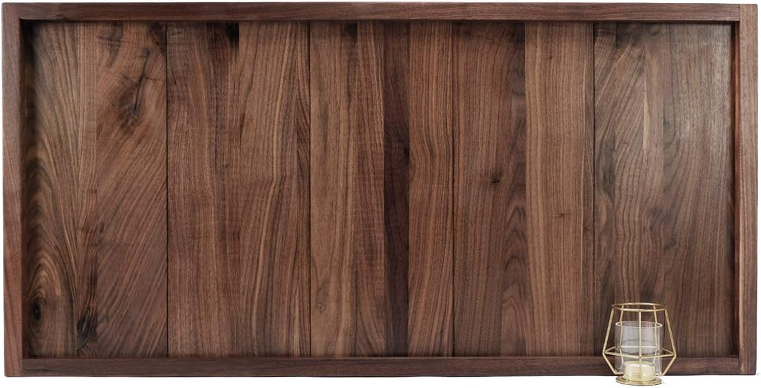 Extra Large Black Walnut Wood Serving Tray for Tea & Coffee, 40x20 Inches