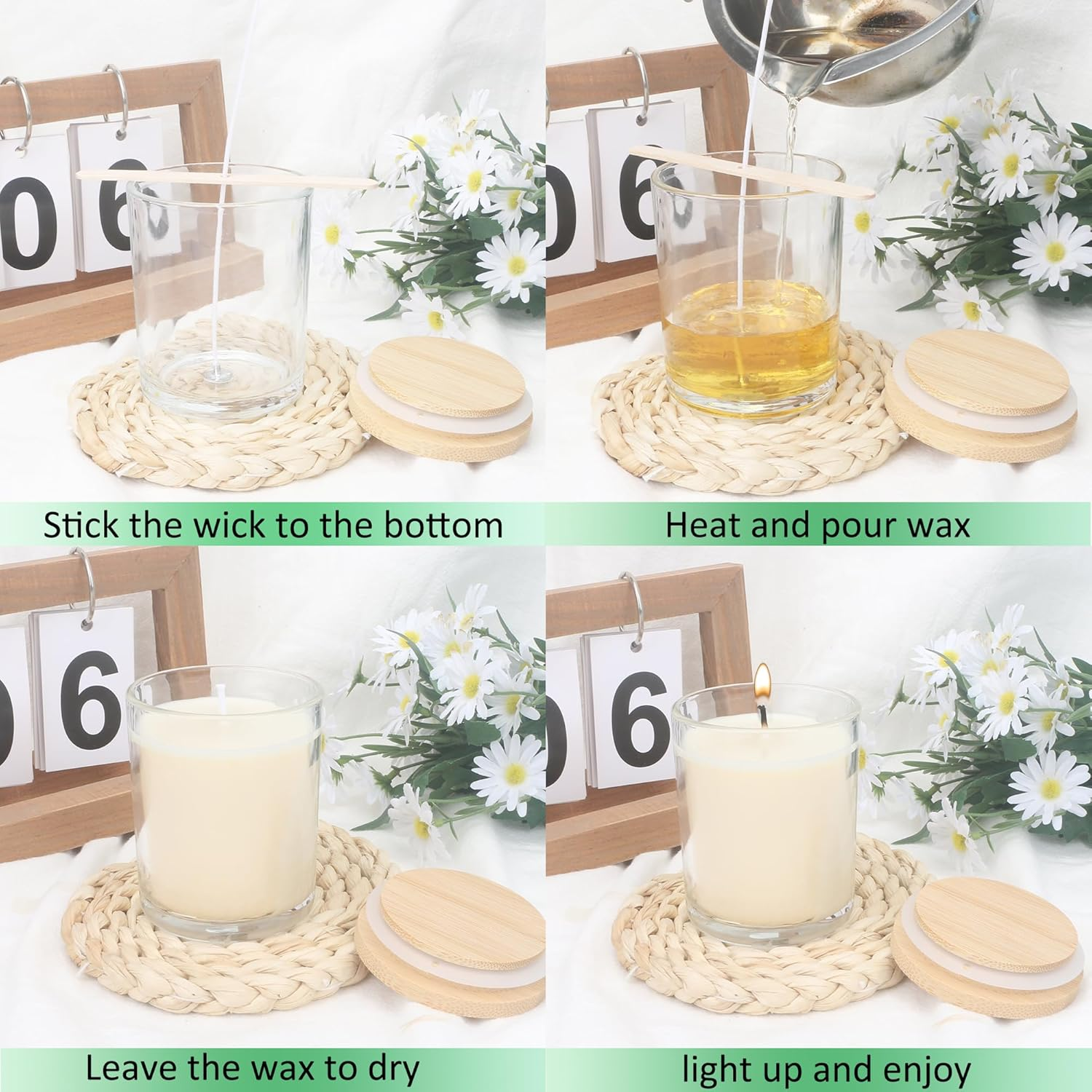 MILIVIXAY 20 Pack 7 OZ Clear Thick Glass Candle Jars with Lids - Bulk Empty C... - Picture 10 of 18