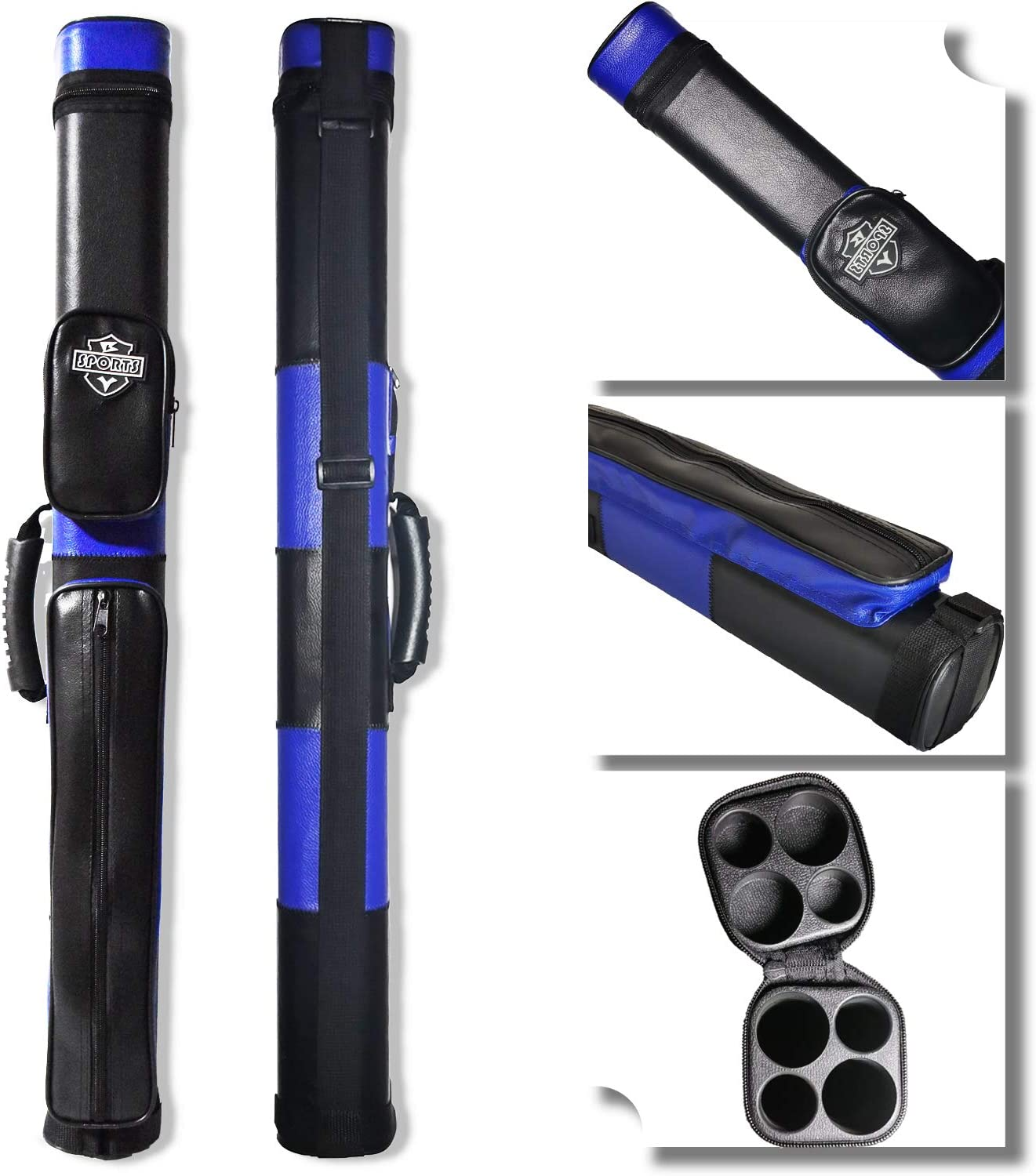 BY SPORTS 2x2 Hard cue case Square Pool Cue Billiard Stick Carrying Case - Picture 10 of 17