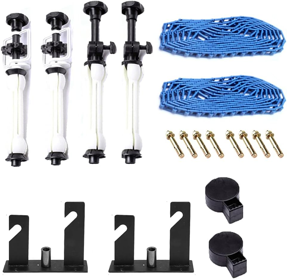 Photography Backdrop Double Roller Wall Mounting Manual Background Support System for Using Light Stand, Including Two Double Hooks, Four Expand Bars, Two Chain, Eight Screws