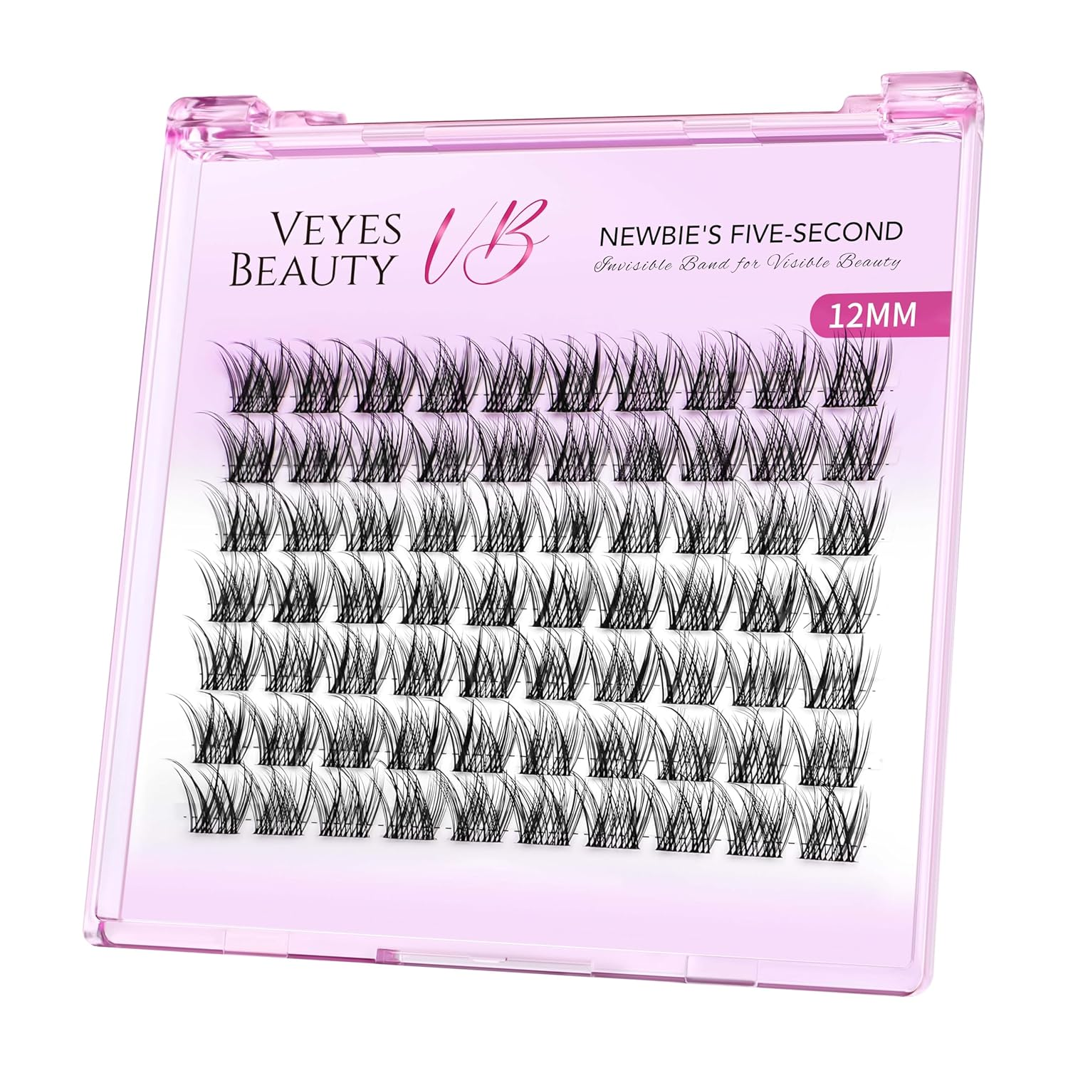 Lash Clusters Individual Eyelash Extensions Thin & Invisible Band DIY False Eyelashes for Self-Application Newbie'S Five-Second Series Wispy Lash Tray, Luxebold 12Mm Single Length