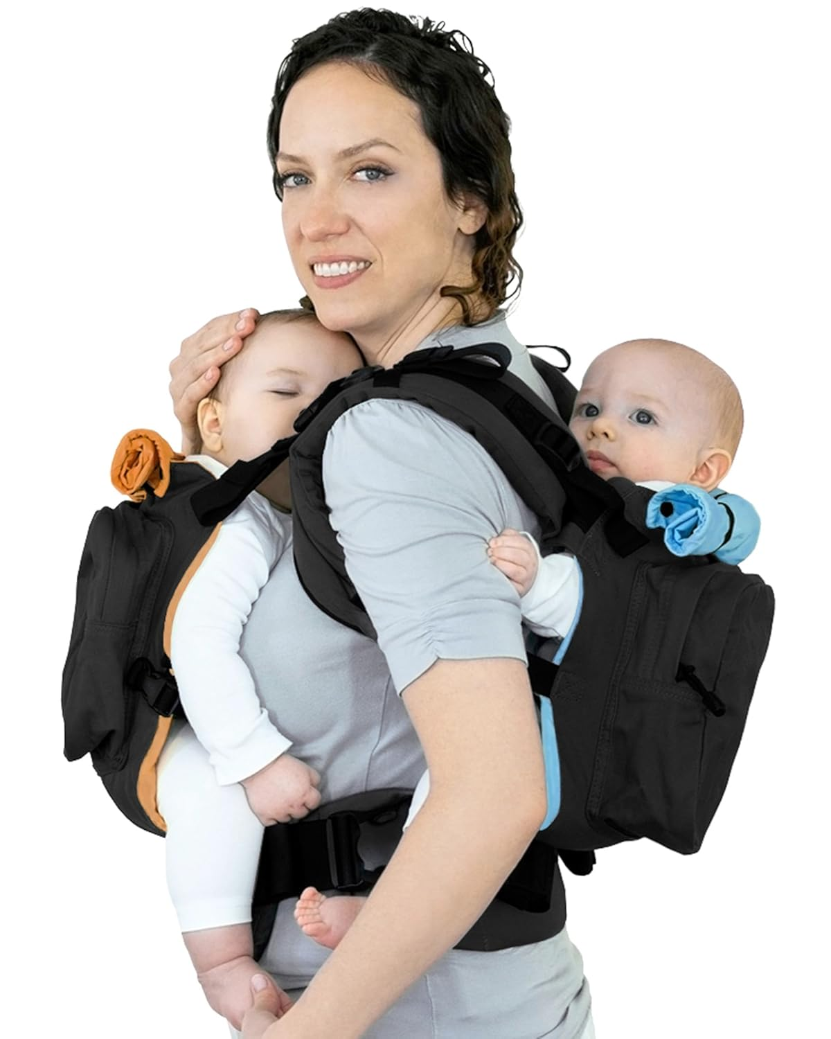 Carrier Original – Tandem Twin Baby Carrier – Ergonomic for Infants & Toddlers – Babywearing for Dads & Moms – Adjustable Design with XL Storage Pockets – Classic Black
