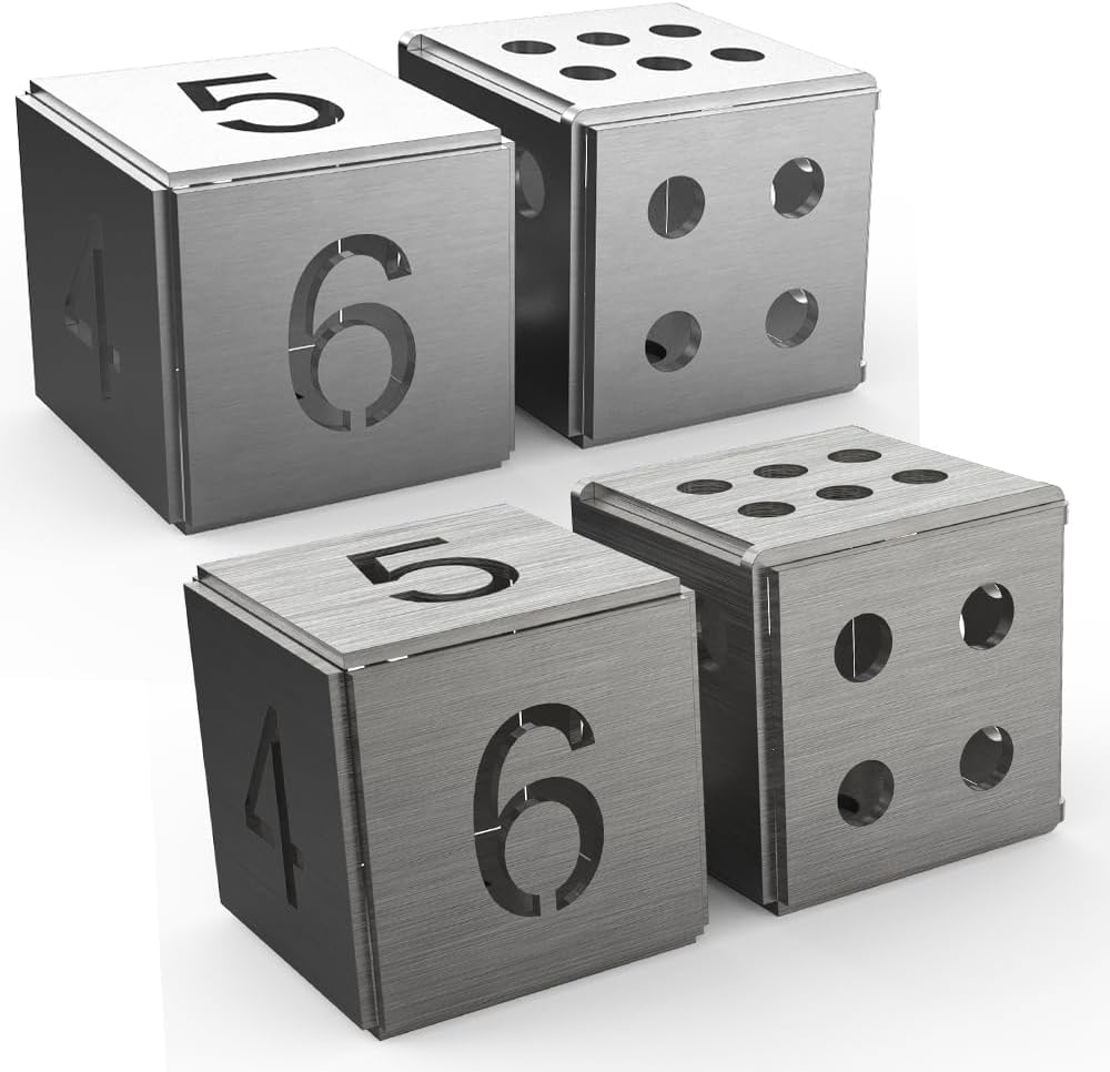 2PCS Cube Dice Aluminum and 2PCS Cube Dice Stainless Steel Welding Practice Kit
