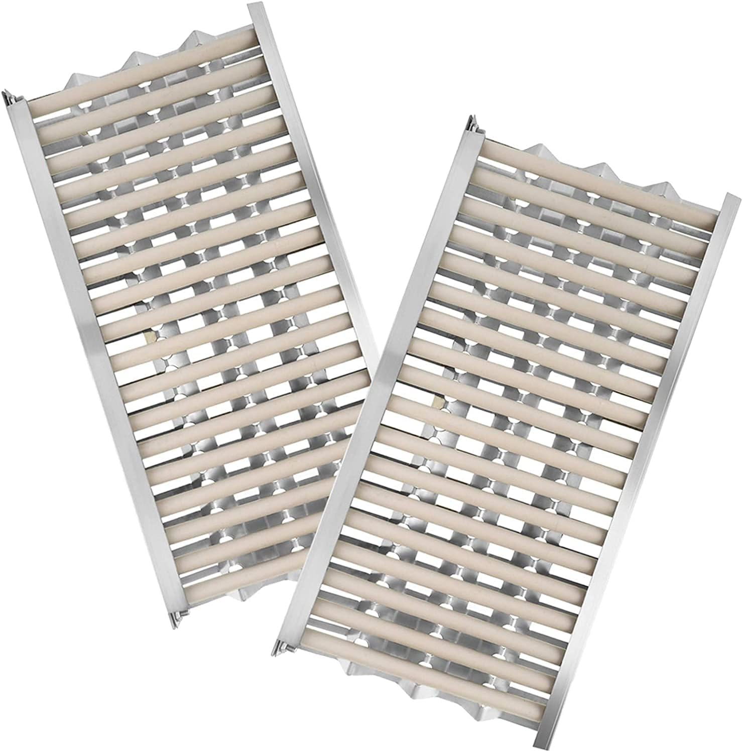2-Pack Radiant Tray and Ceramic Rod Replacement Kit for DCS Gas Grill Model BGA36, BGA48, BGB36, BGB48, 27D-8QRN, 27D-BQRL, and More, 18 5/8