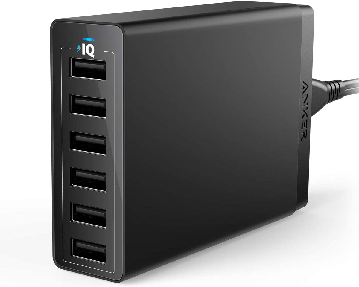 Anker 60W 6-Port USB Wall Charger, Powerport 6 for iPhone, iPad Pro/Air/Mini/... - Picture 2 of 13