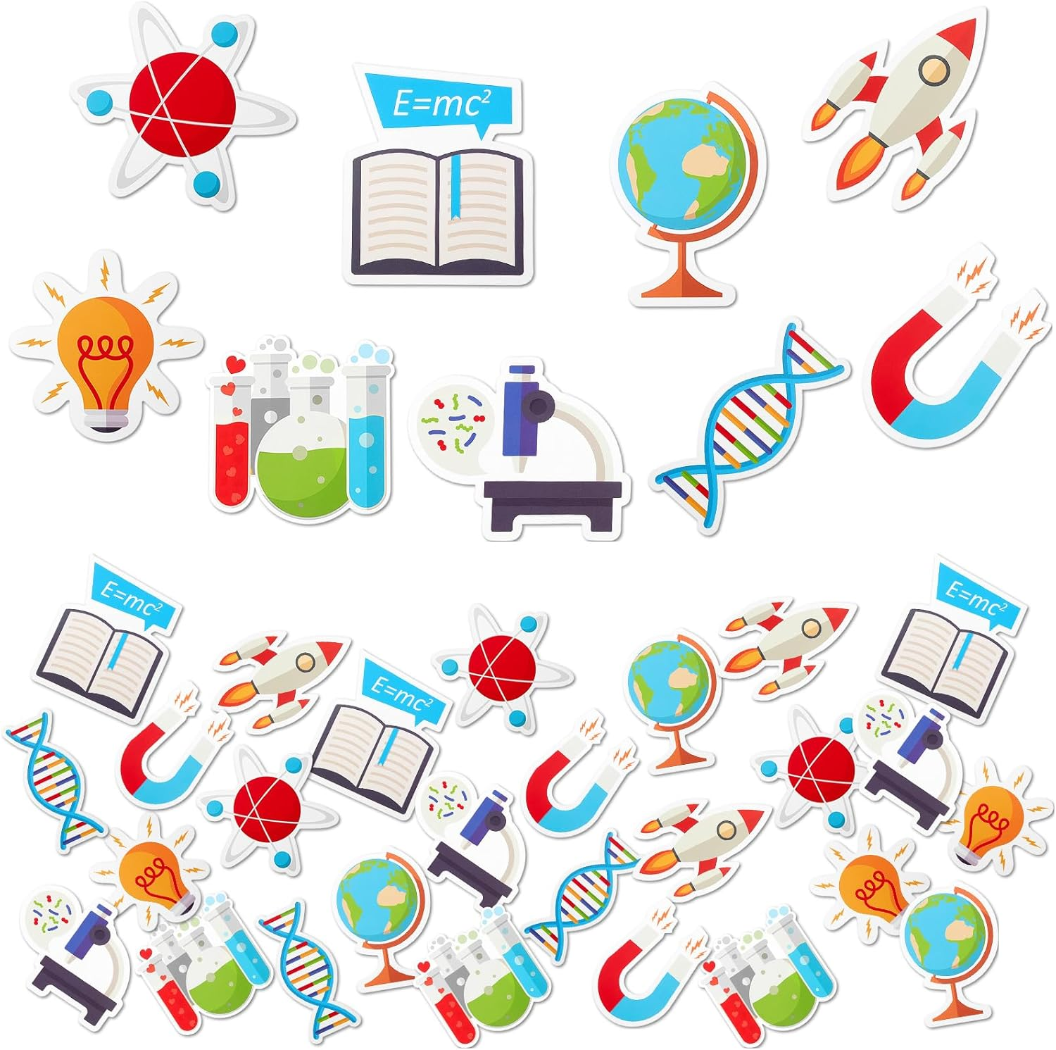 45 Pieces Science Bulletin Board Decorations for Classroom Cut Outs Science Lab Accents Mix Versatile for Back to School Class Party Bulletin Board Decoration Supplies, 9 Styles