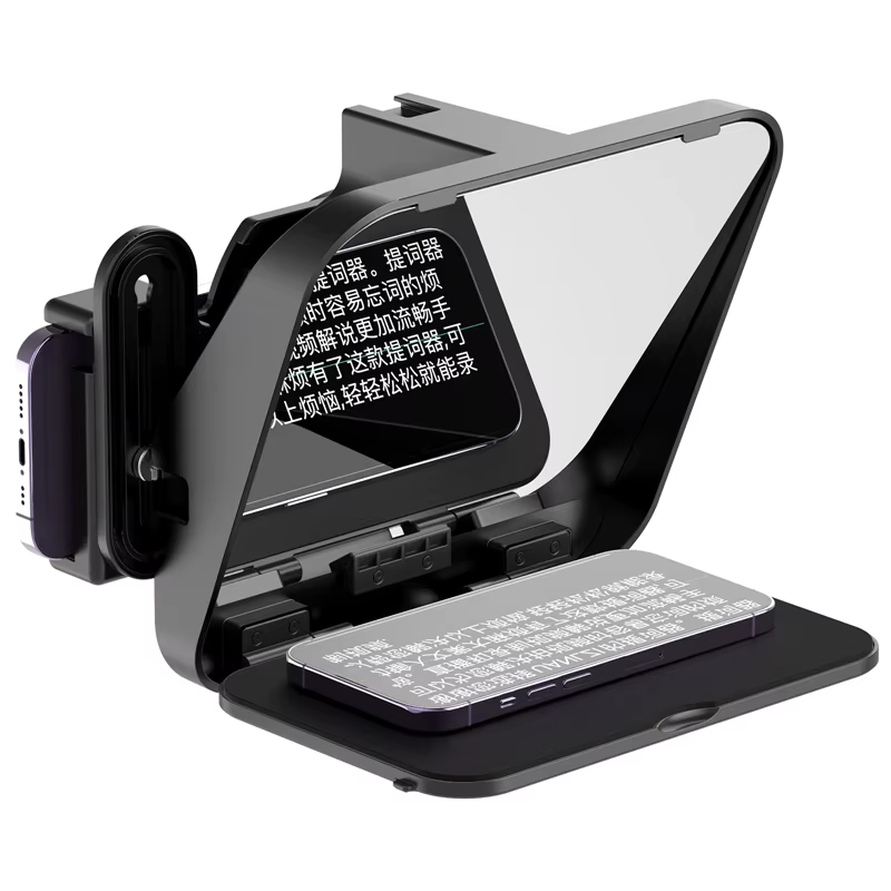 RT02 Portable Mini Teleprompter Prompter for Tablet Smartphone/DSLR Camera Video Recording Live Streaming Interview