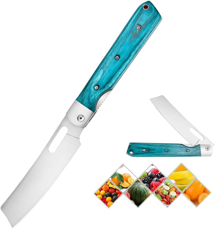 Folding Chef Knife 8Cr14Mov Stainless Steel Ultra Sharp Pocket Peeling Utilit... - Picture 9 of 15