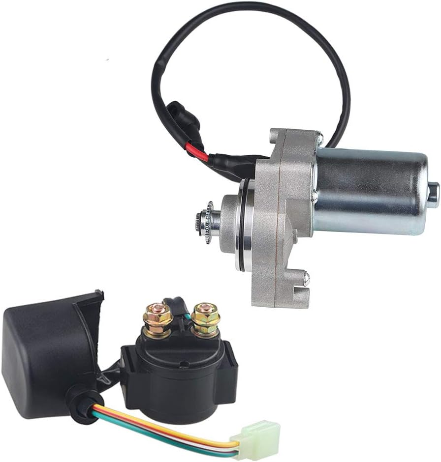 WATERWICH Starter Compatible with Tao Tao 125Cc 110Cc-50Cc with Relay ATV Coolster Motor Coolster Four 4 Wheeler Chinese Pit Dirt Bike 4 Wheelers Go Karts Dune Buggy Sandrail Quad SSR Roketa