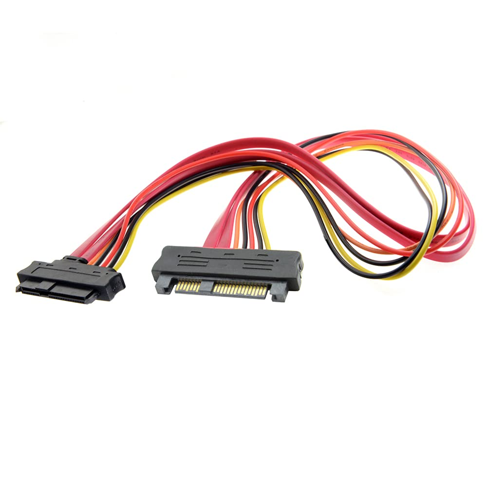 NFHK SAS Hard Disk Drive SFF-8482 SAS Cable 29Pin Male to Female Extension Cable 0.5M with Power 22Pin+7Pin