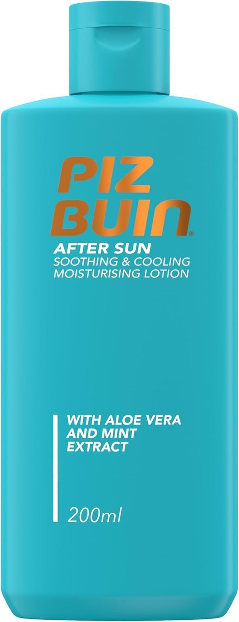 Piz Buin after Sun Soothing and Cooling Moisturising Lotion (200Ml), Nourishing Cream with Aloe Vera Extract to Soothe and Calm, Aftersun with Non-Greasy Formula, Immediate and Lasting Cooling Effect