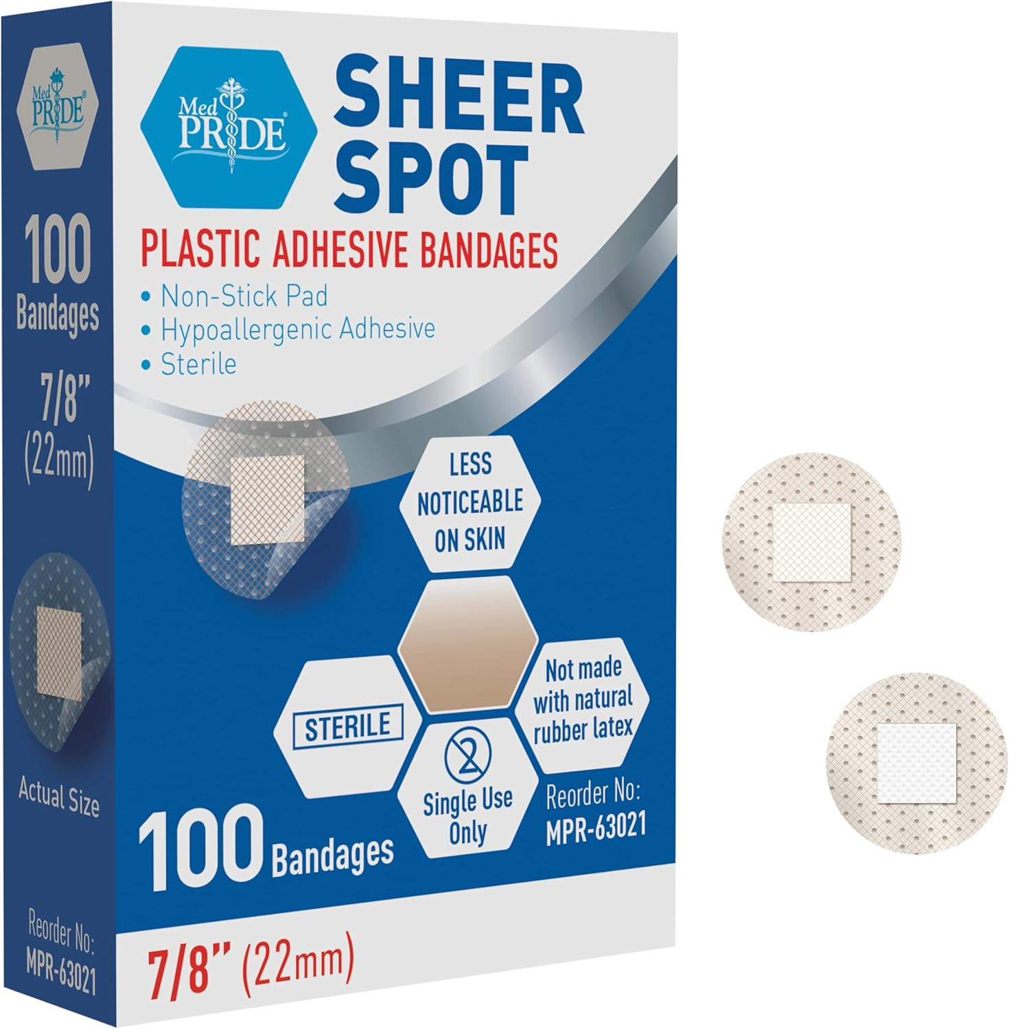 Little round Bandaids, Small Clear Bandages for Face, 100 Pack Sterile